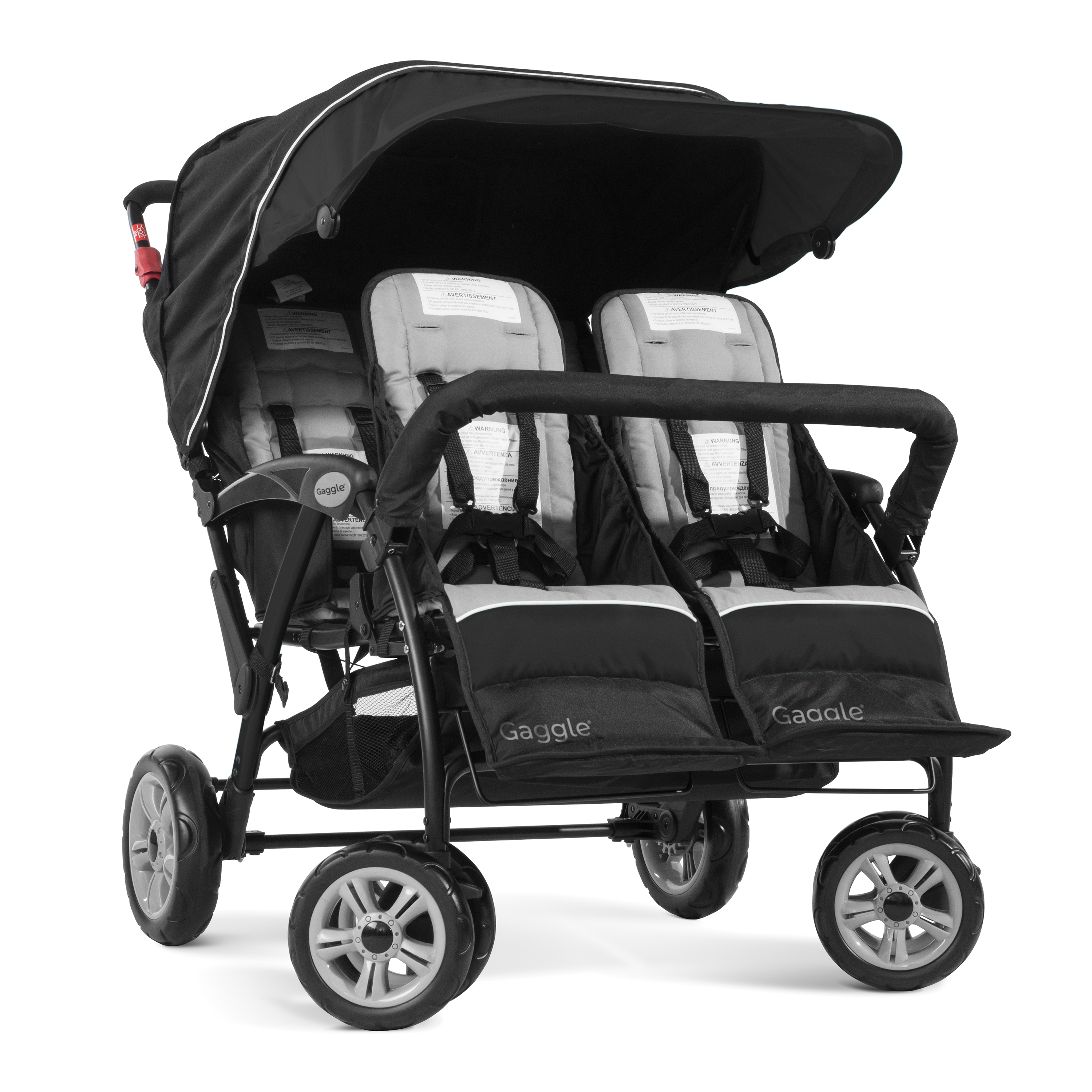 Gaggle Compass 4x4 Quad Kinderwagen für 4 Kinder Schwarz