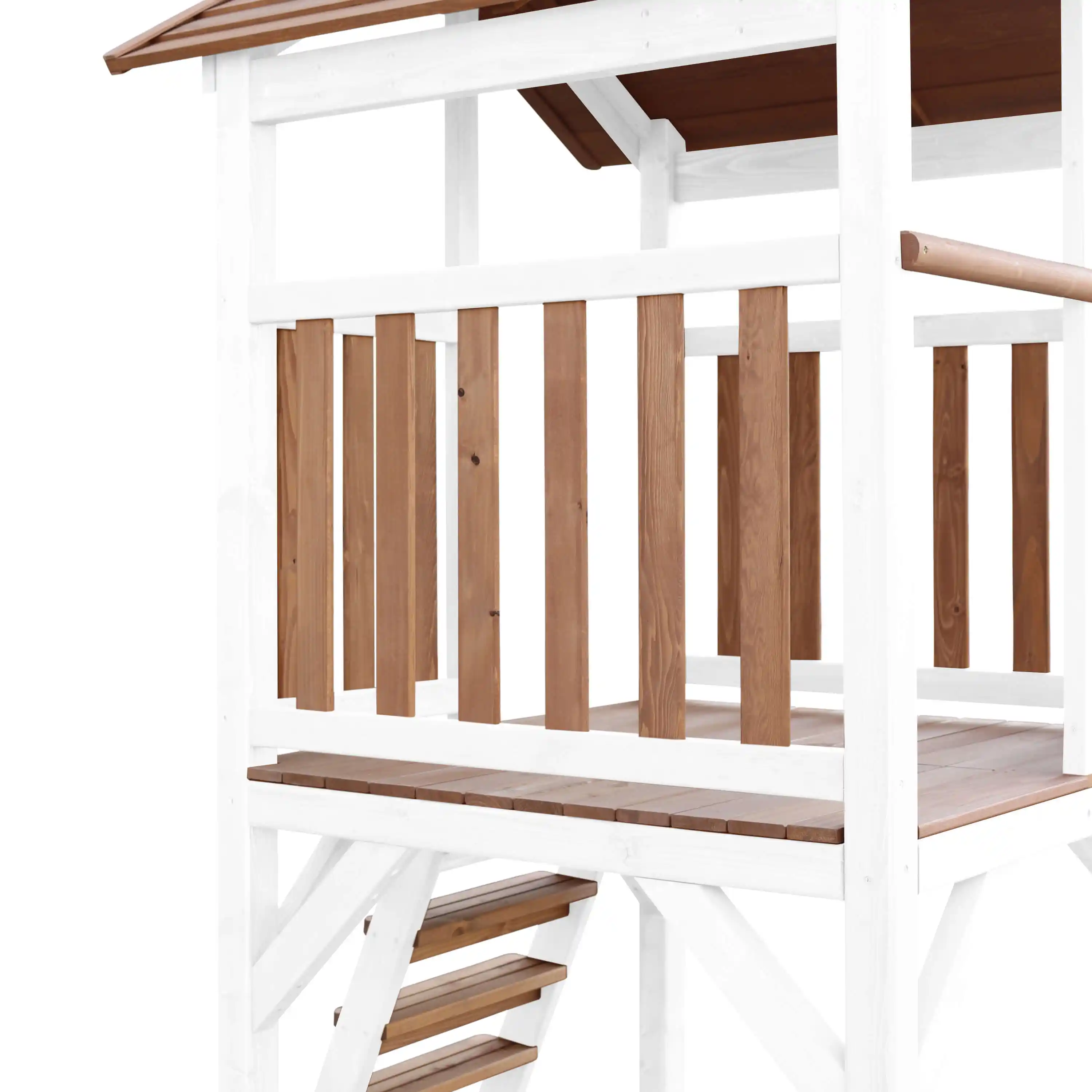 AXI Beach Tower Speeltoren met Enkele Schommel Bruin/wit - Limoen groene Glijbaan