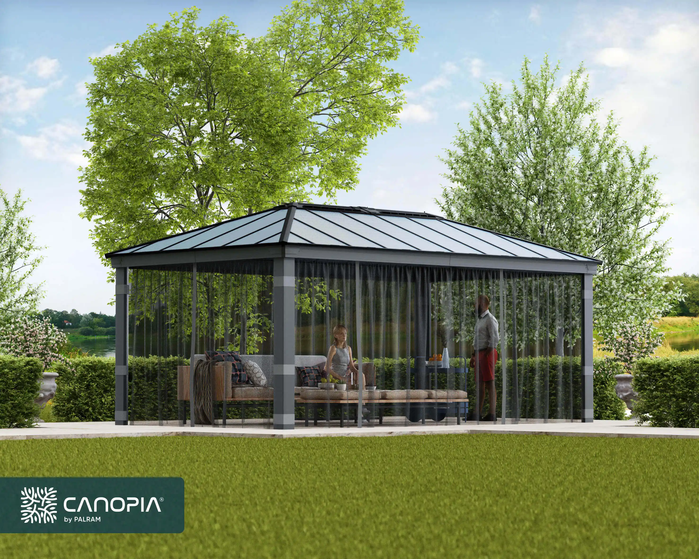 Canopia Moskitonetz für Dallas Gartenpavillon 600X360cm Schwarz