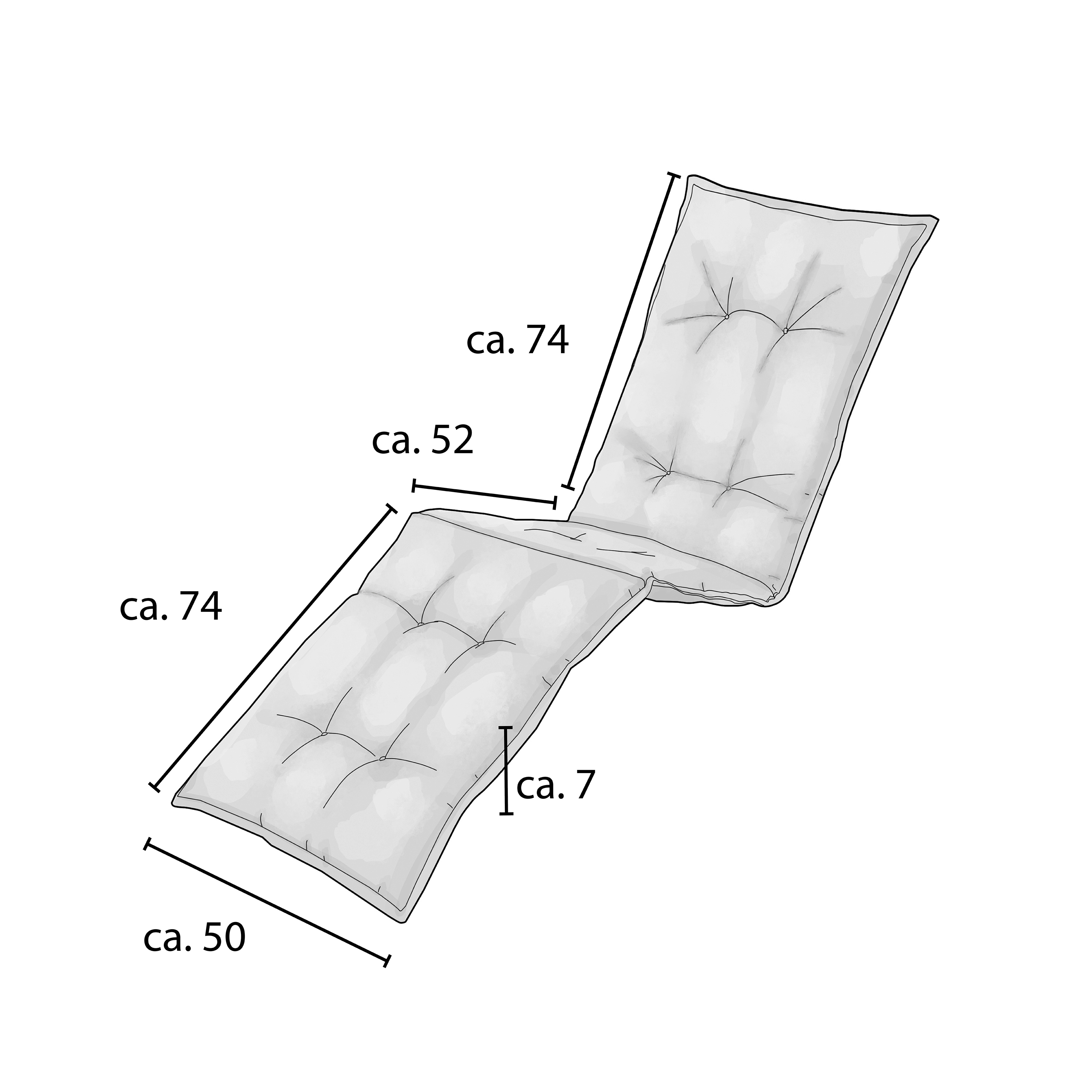 Madison Panama Liegestuhl Kissen 50x200 Grau