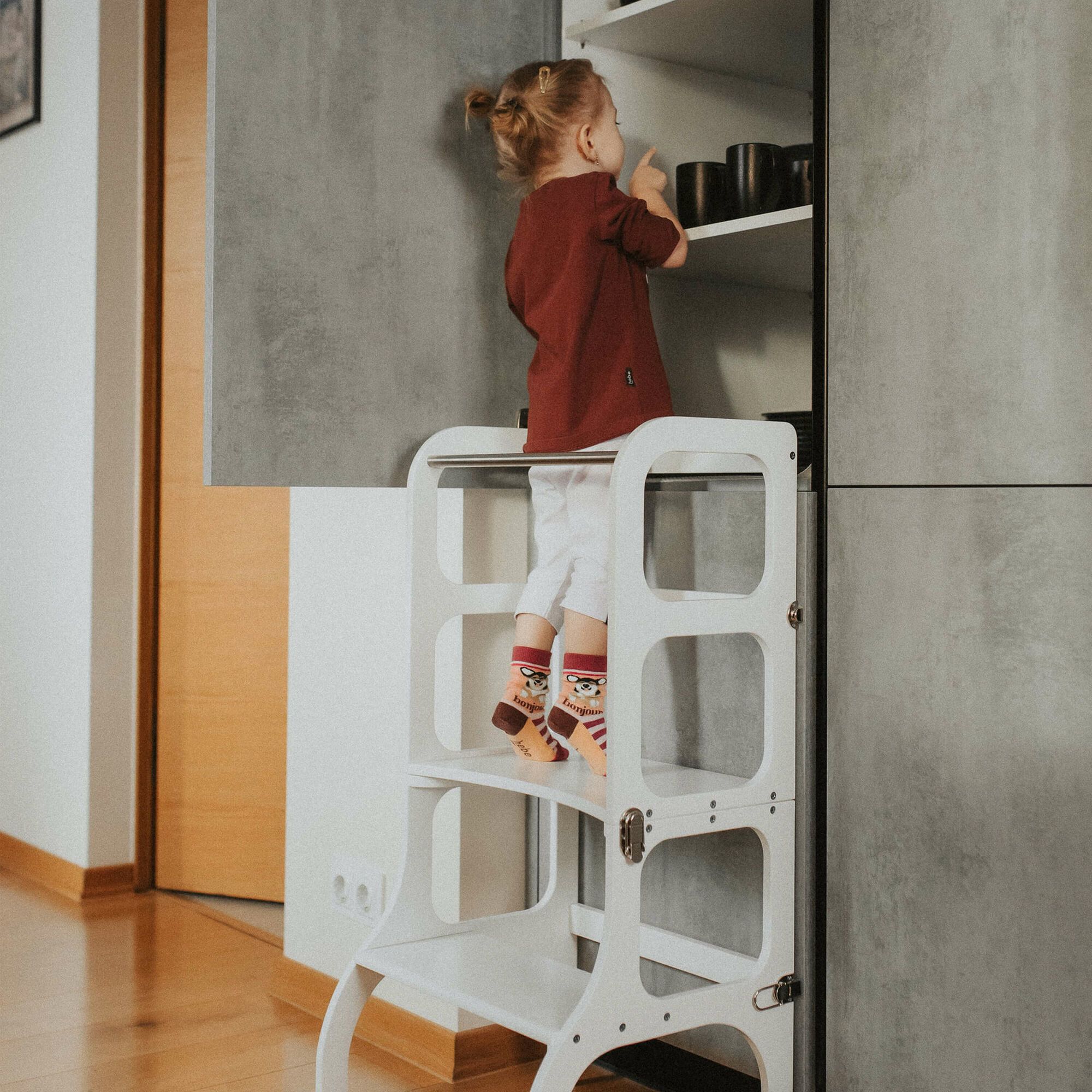 Ette Tete Step'n'Sit leertoren inklapbaar van hout wit 