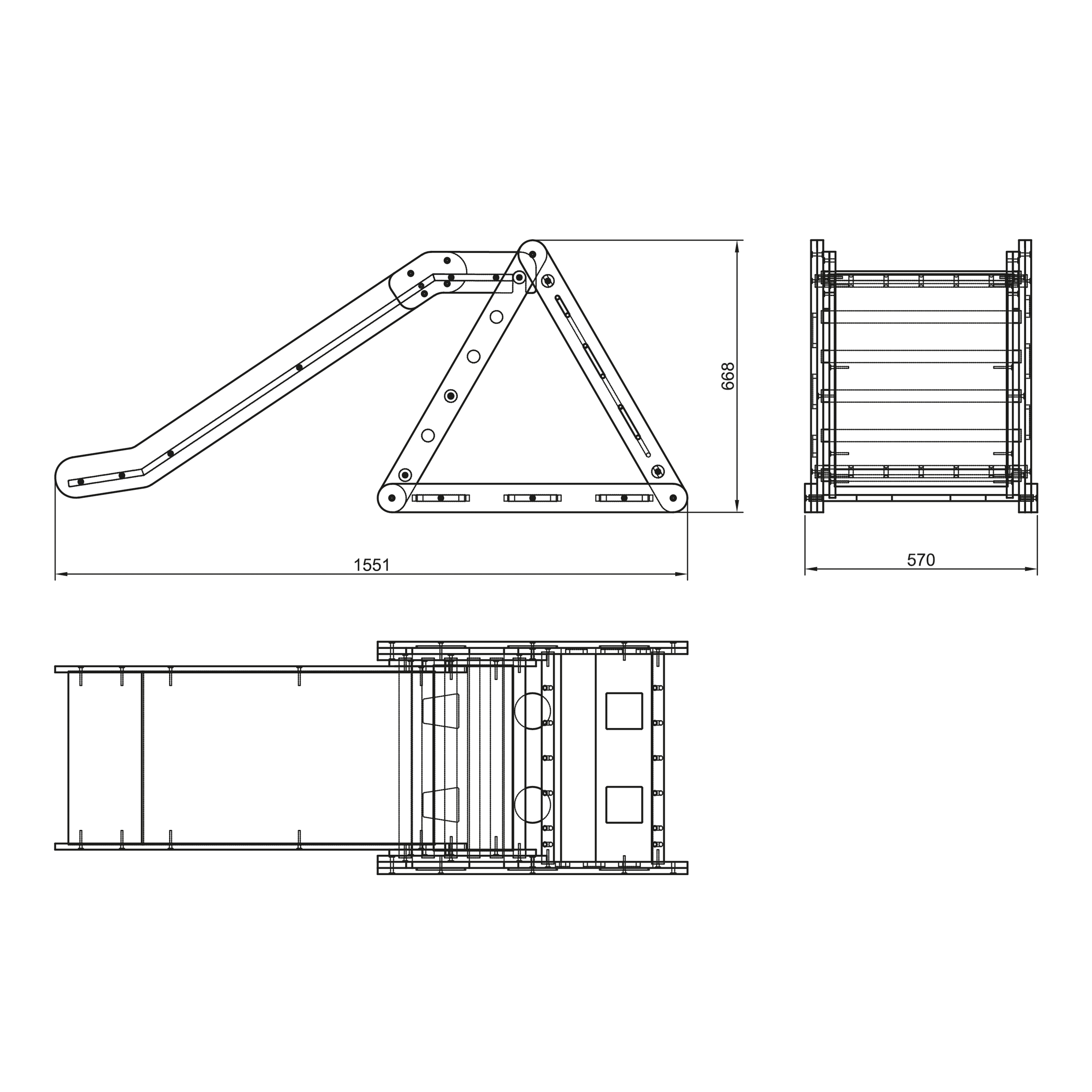 Sunny Sammie 2-in-1 Kletterdreieck aus Holz mit Rutsche Naturfarben