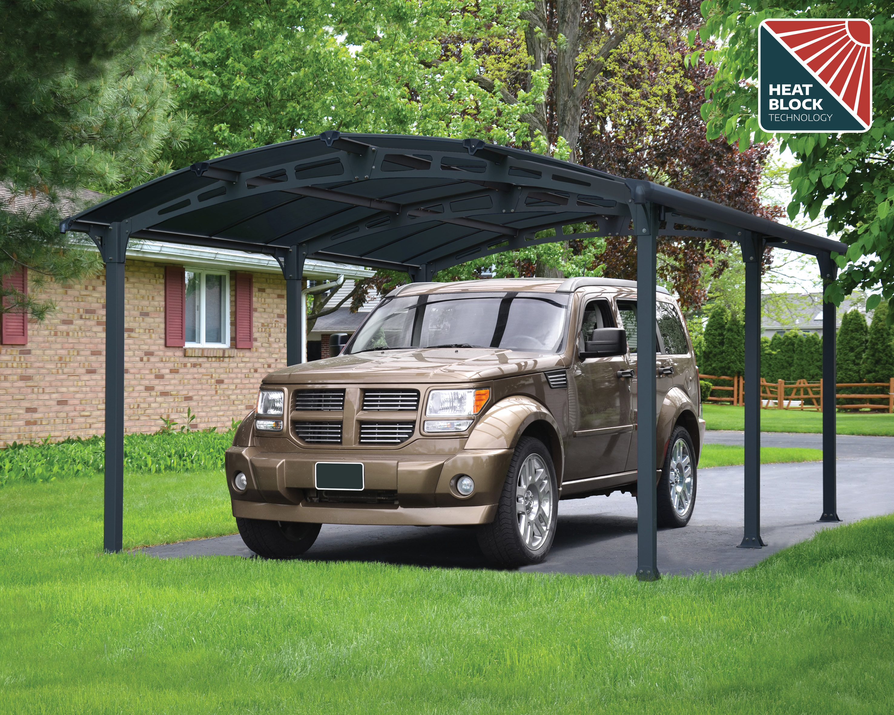 Canopia Arcadia Carport Einzel 650X360cm Dunkelgrau