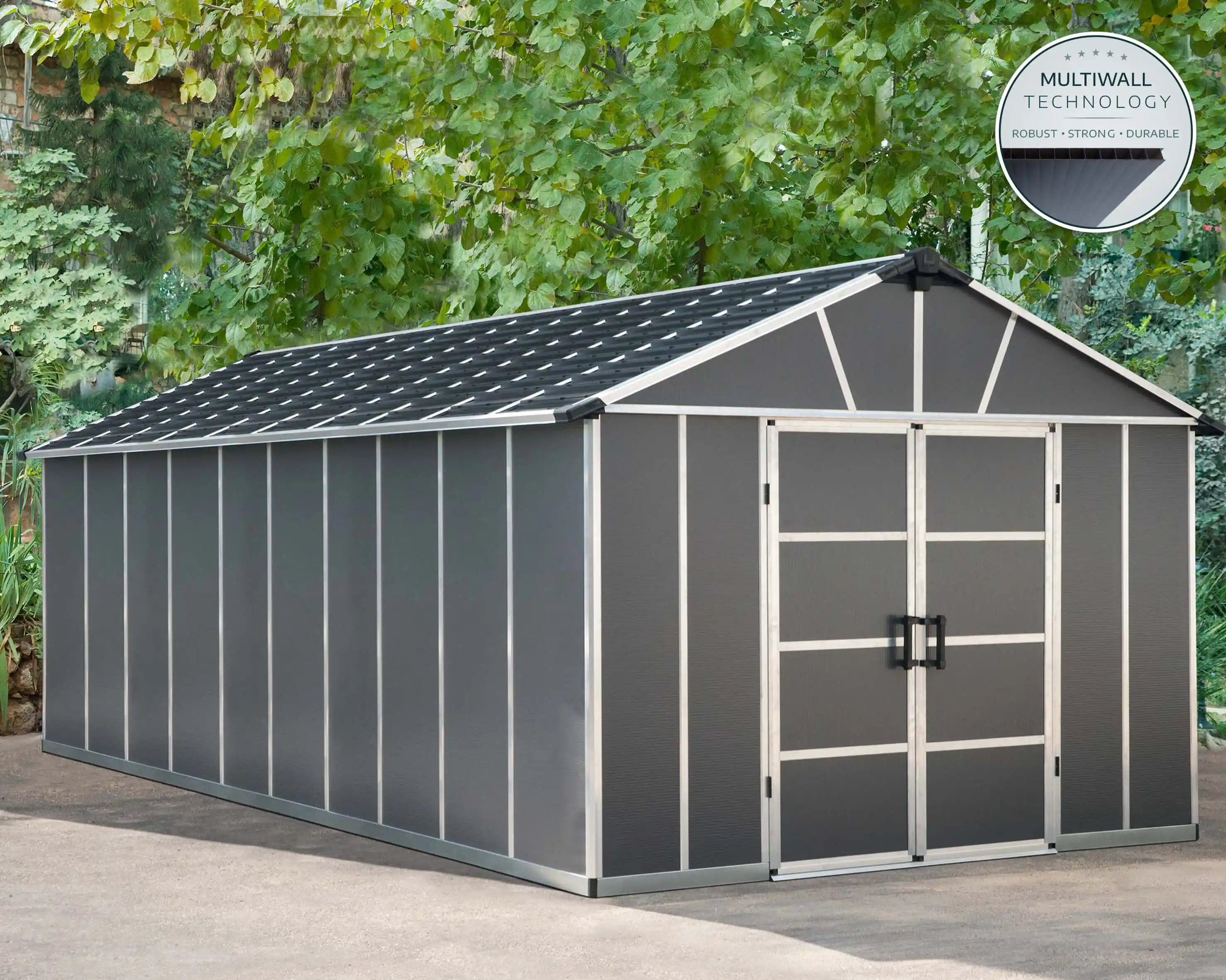 Canopia Yukon 643X332 cm grote schuur Donkergrijs-7290108139280 Canopia Yukon 643X332 cm grote schuur Donkergrijs