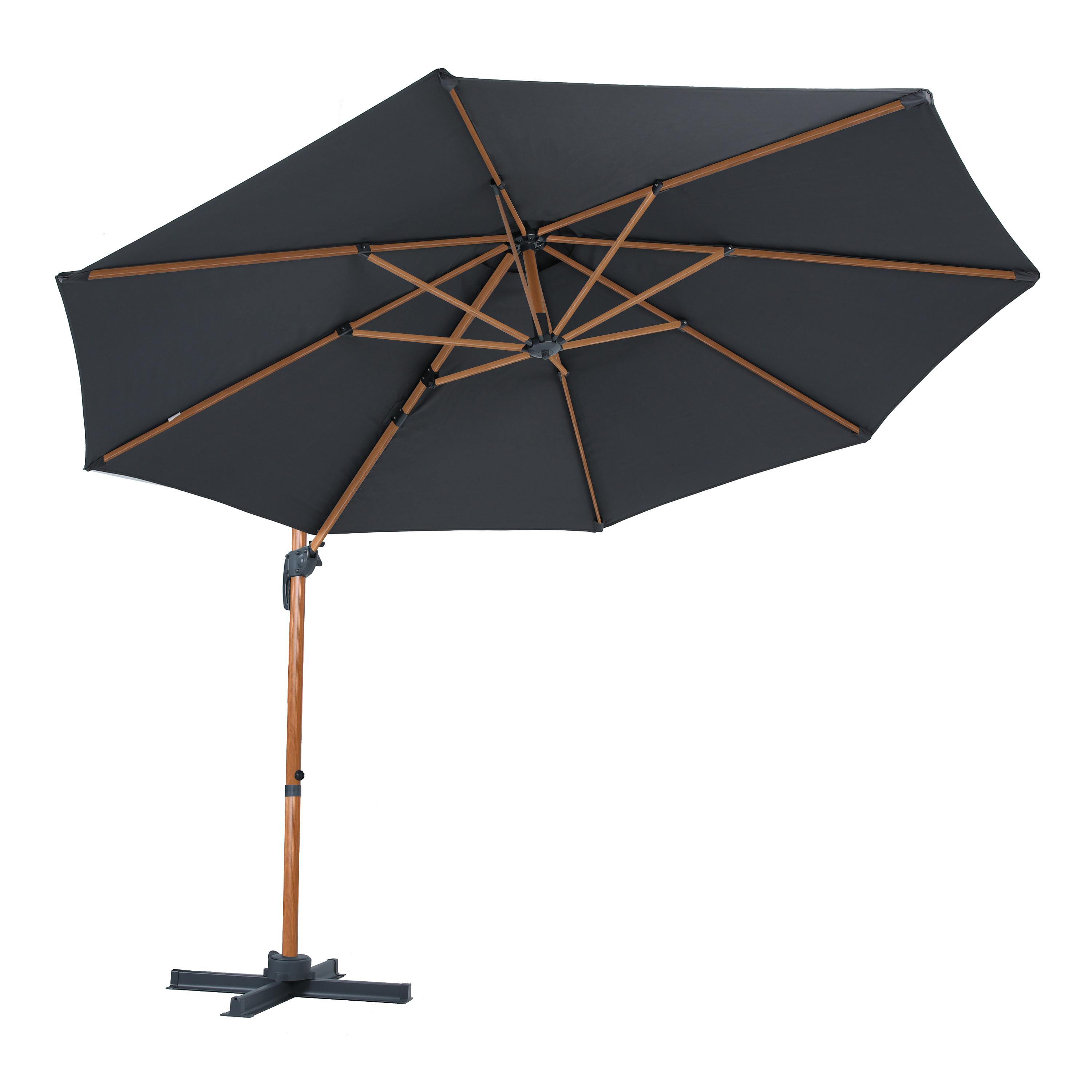 AXI Marisol Zweefparasol Ã˜ 300cm Houtlook/grijs