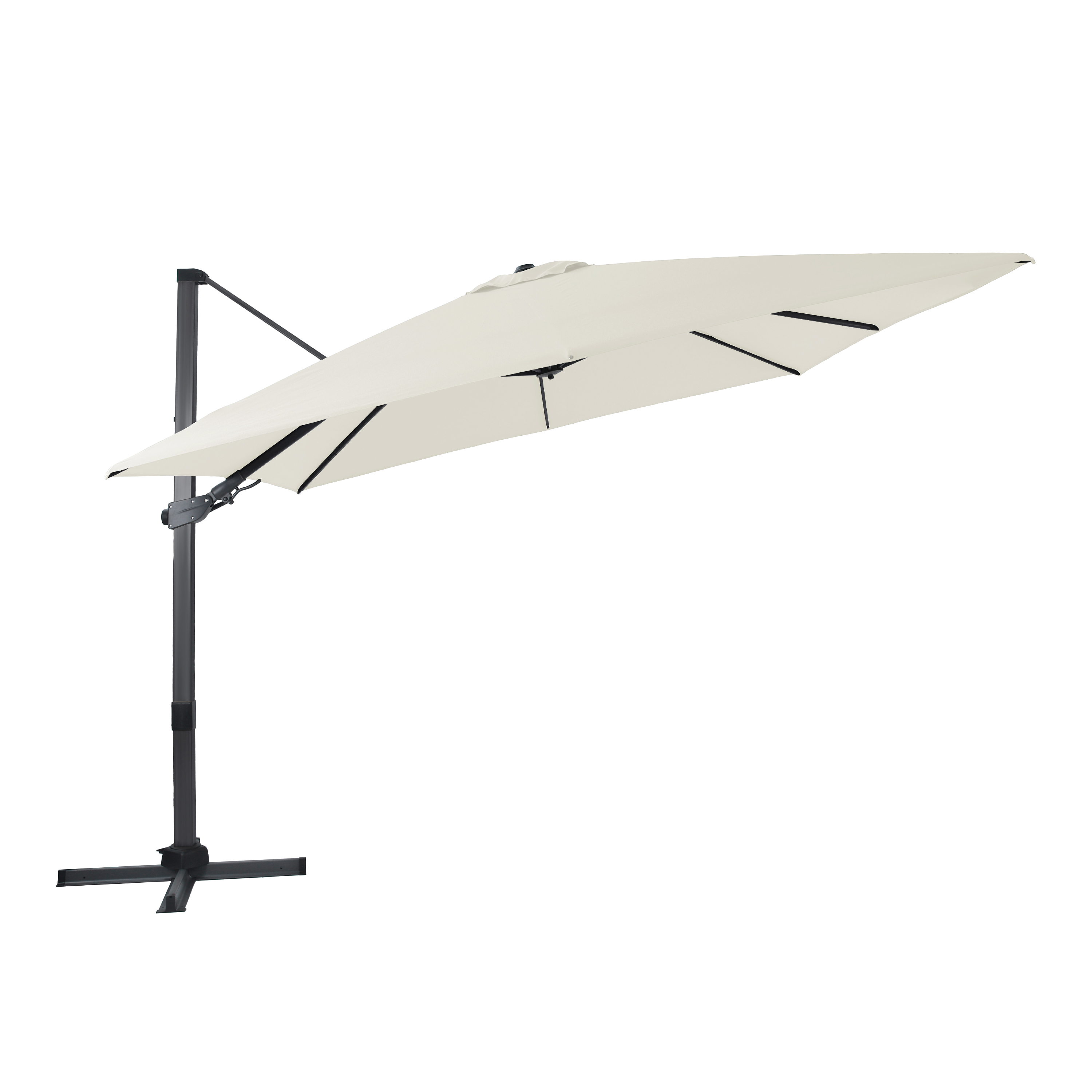 AXI Apollo Premium Ampelschirm 300x300cm Anthrazit/Beige