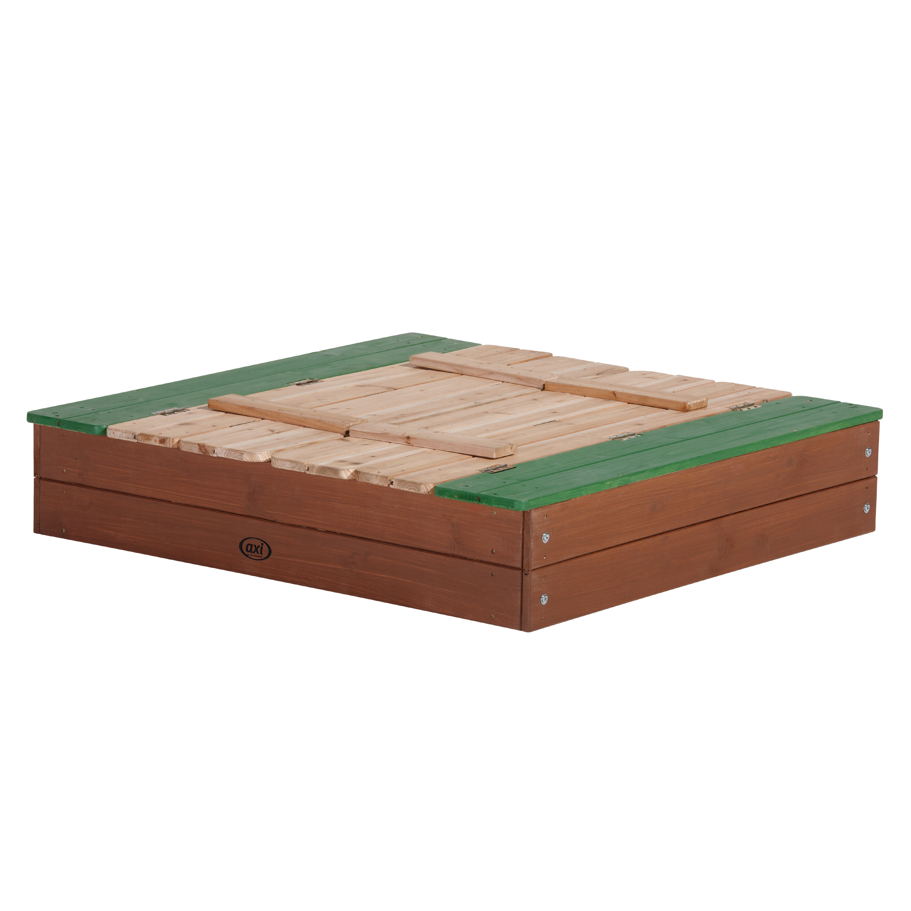AXI Ella Sandbox with Benches - 100 x 95 cm - Brown/Green