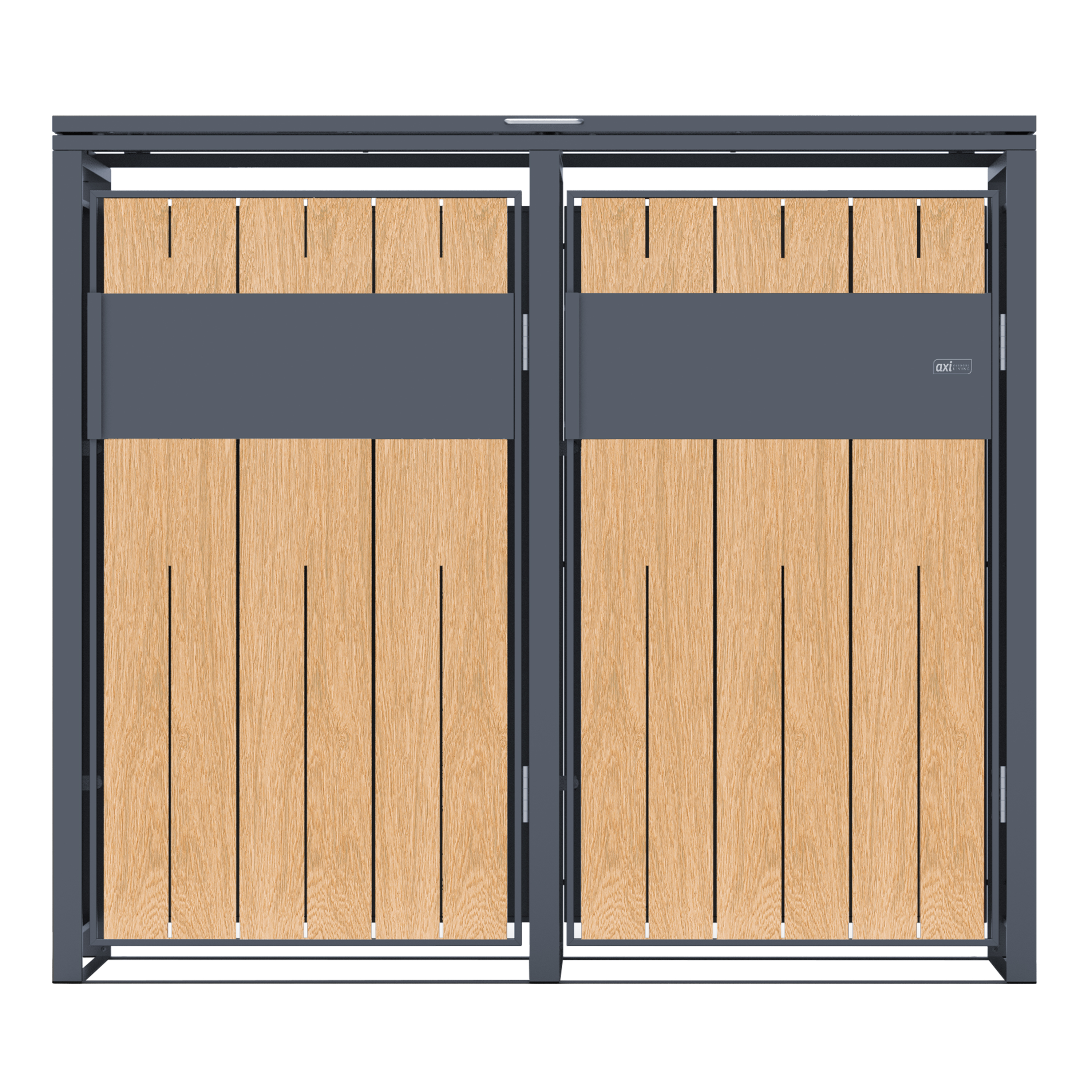 AXI Luke Metal Garbage Bin Shed - 2 Garbage Bins