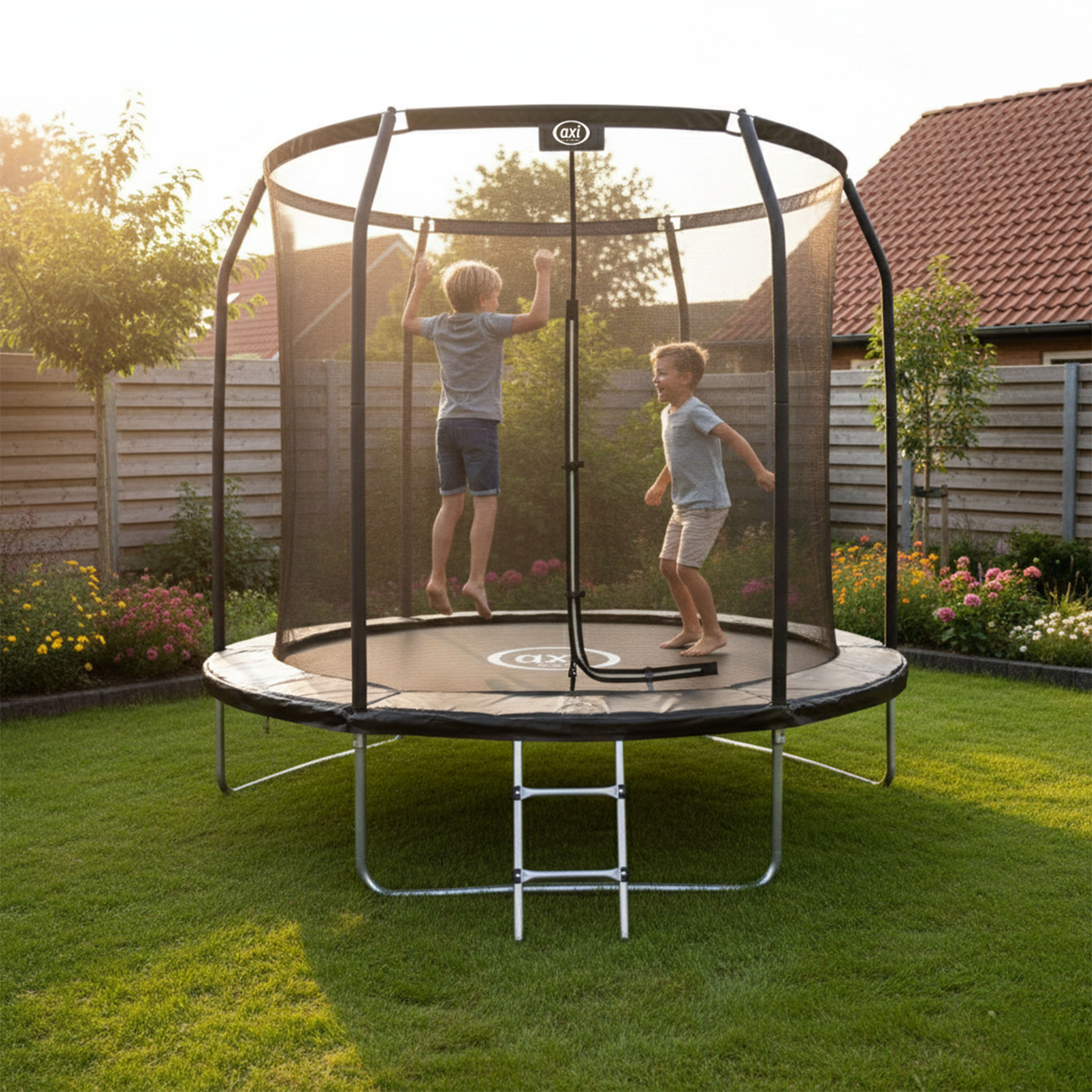 AXI Houston Trampoline Ø 244 cm with ladder – Onground – Black