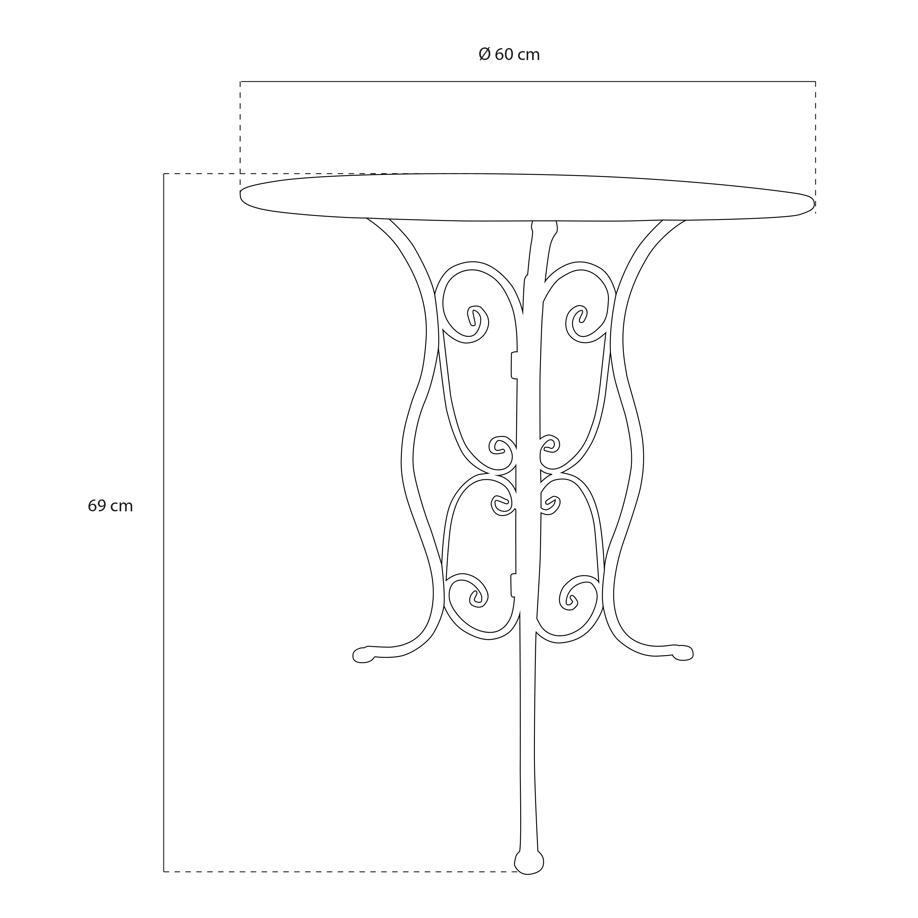 AXI Eloise Bistro Set Metall Gestanztes Anthrazit