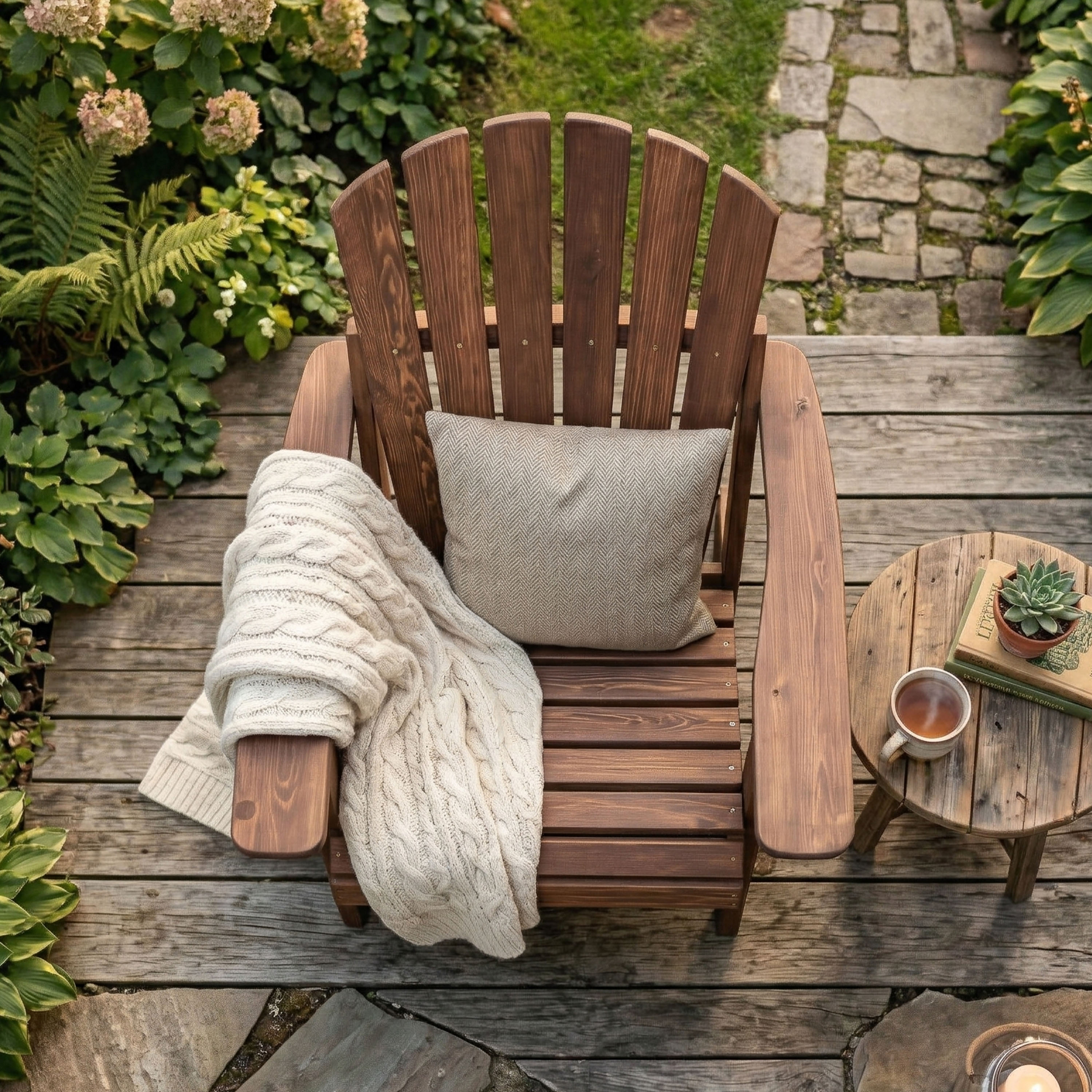 AXI Rosalie Folding Adirondack Chair Coffee Brown