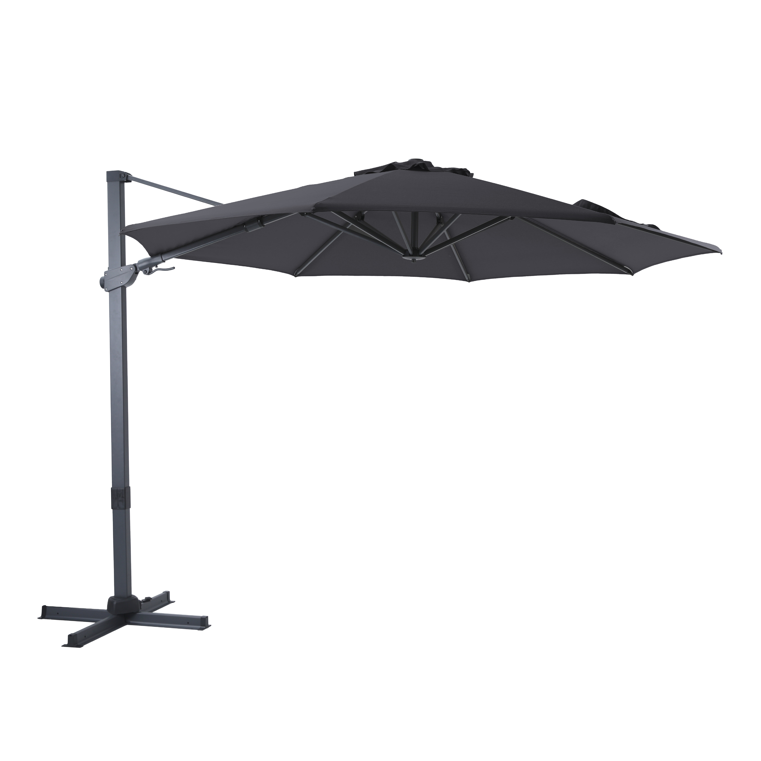 AXI Cyrus Premium Cantilever Parasol Ø 300cm Round - Grey/Grey