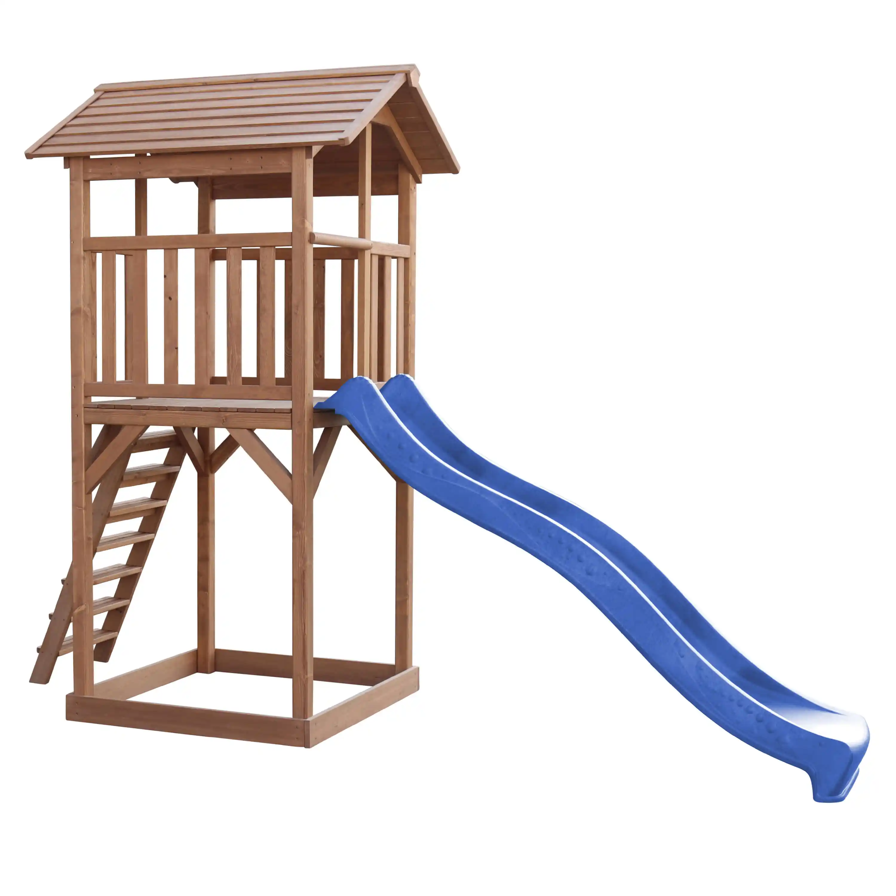 AXI Beach Tower Speeltoren Bruin - Blauwe Glijbaan