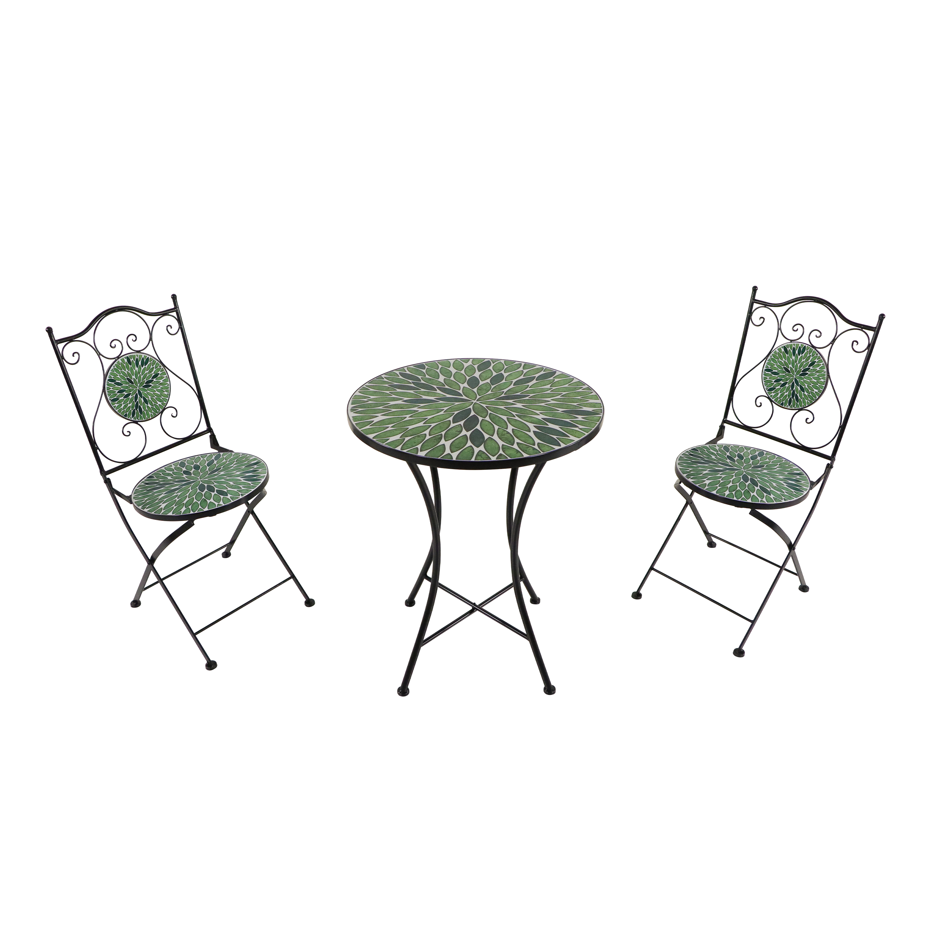 AXI Amélie Mosaik Bistro Set Blätter Grün