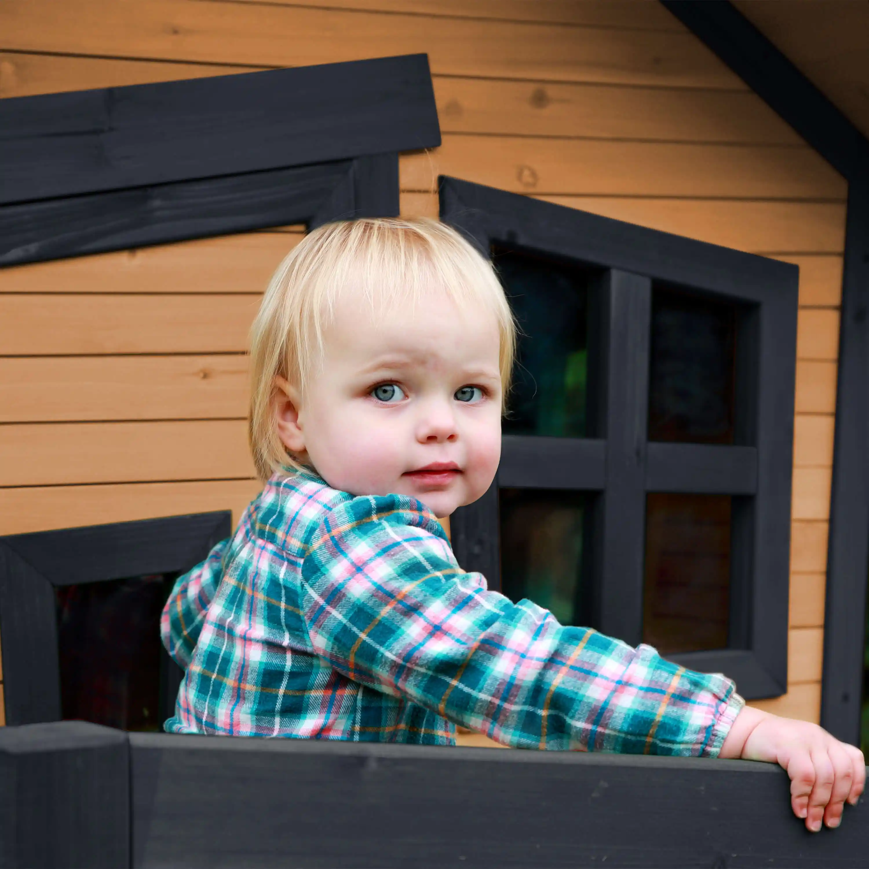 AXI Robin Spielhaus Braun und Anthrazit - Lila Rutsche