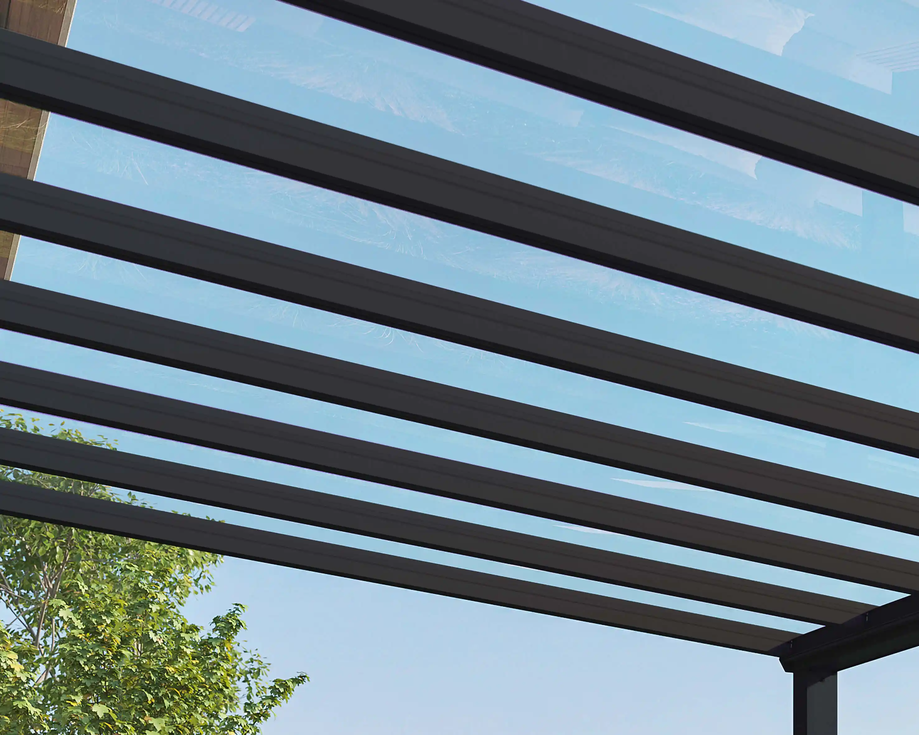 Canopia Stockholm 340X805 cm Terrasoverkapping Donkergrijs Helder-7290108601312 Canopia Stockholm 340X805 cm Terrasoverkapping Donkergrijs Helder