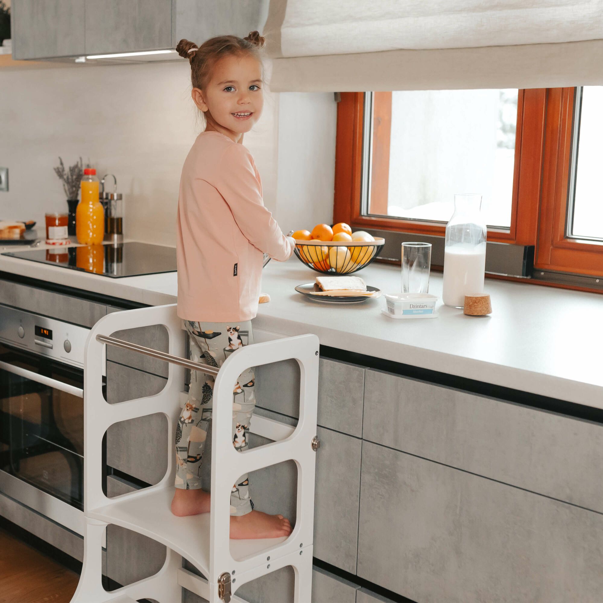 Ette Tete Step'n'Sit leertoren inklapbaar van hout wit 