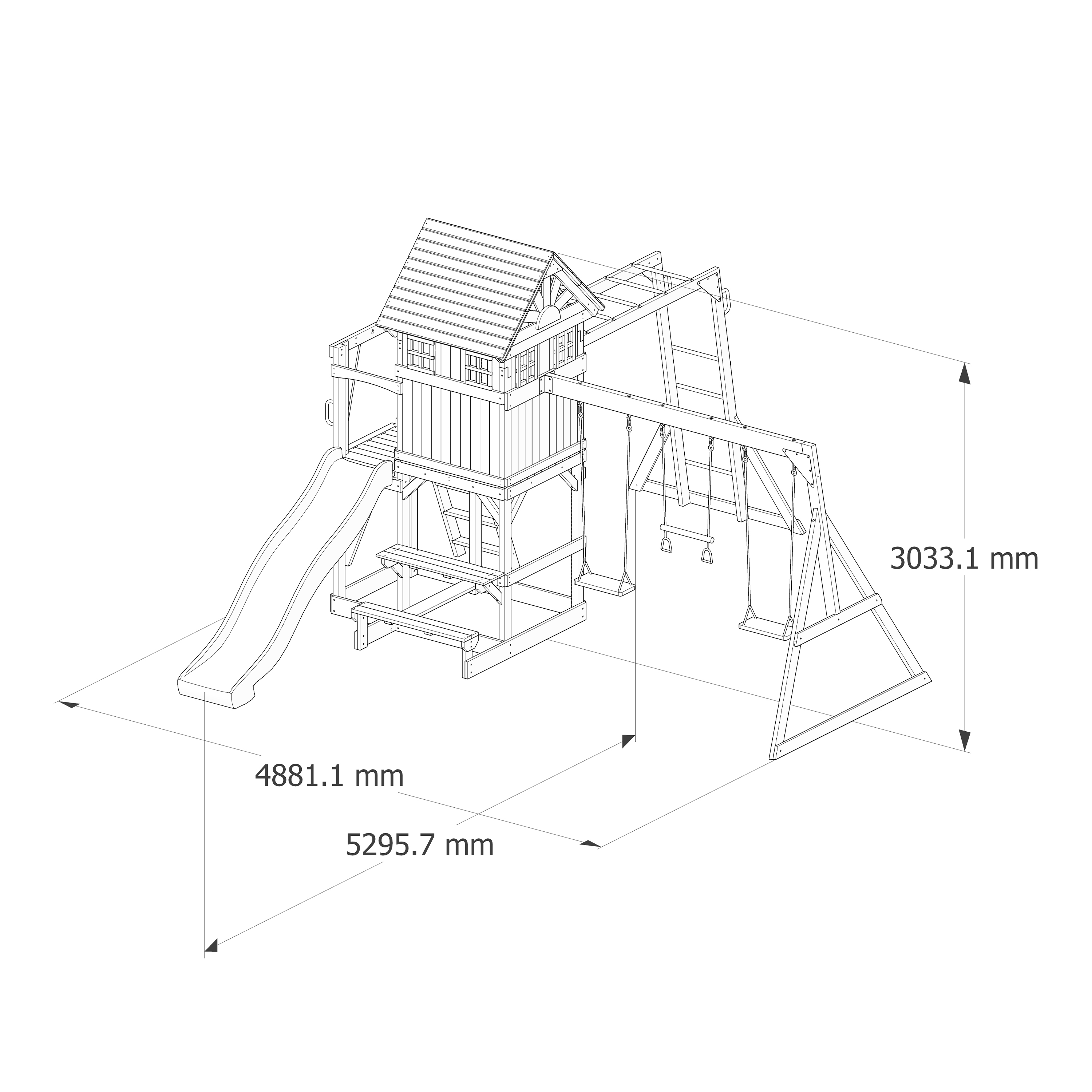 AXI Duncan Climbing Frame with Swings, Climbing Frames and Monkey Bars – Cream Slide