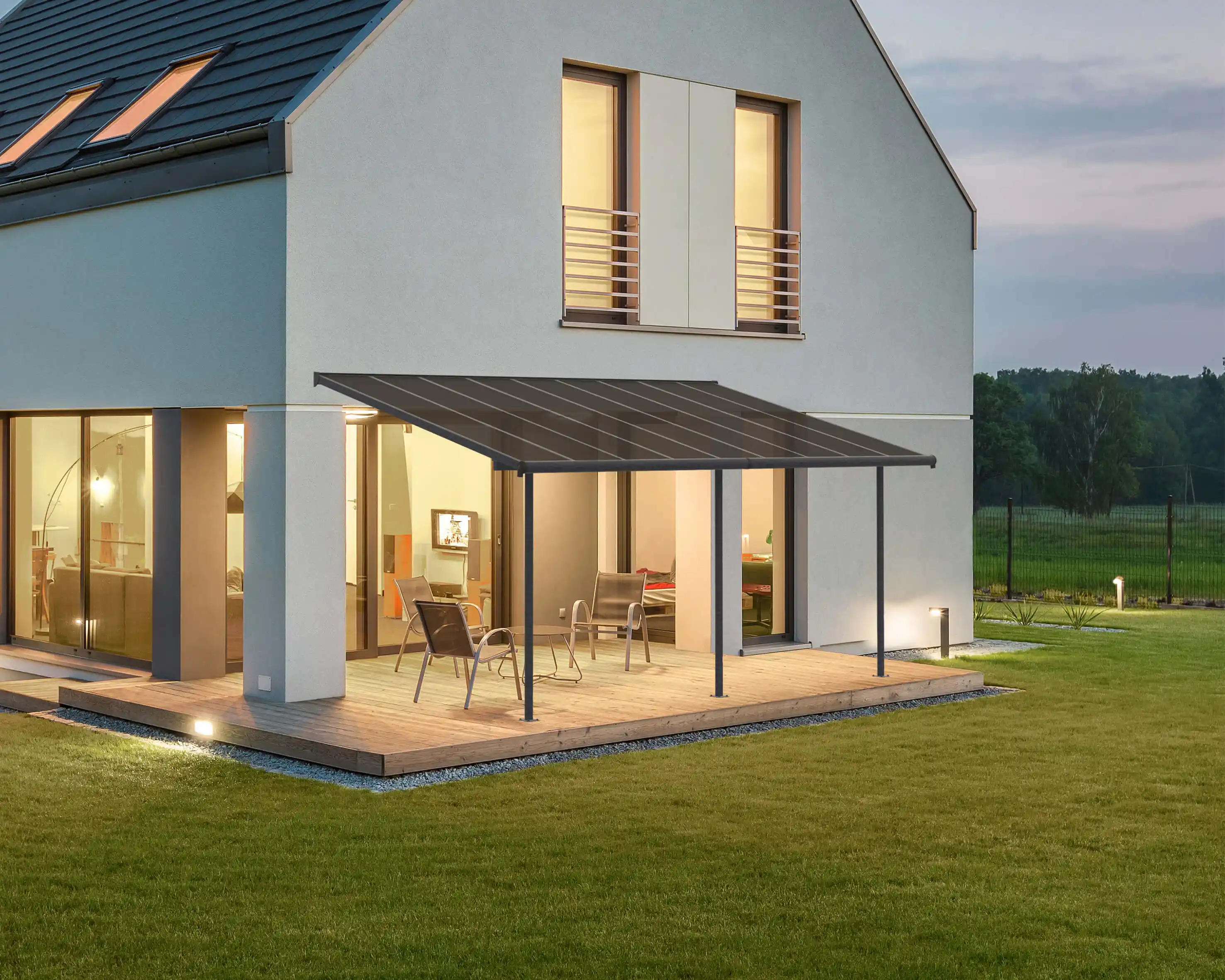 Canopia Capri 555X295X299 cm Terrasoverkapping Donkergrijs Brons