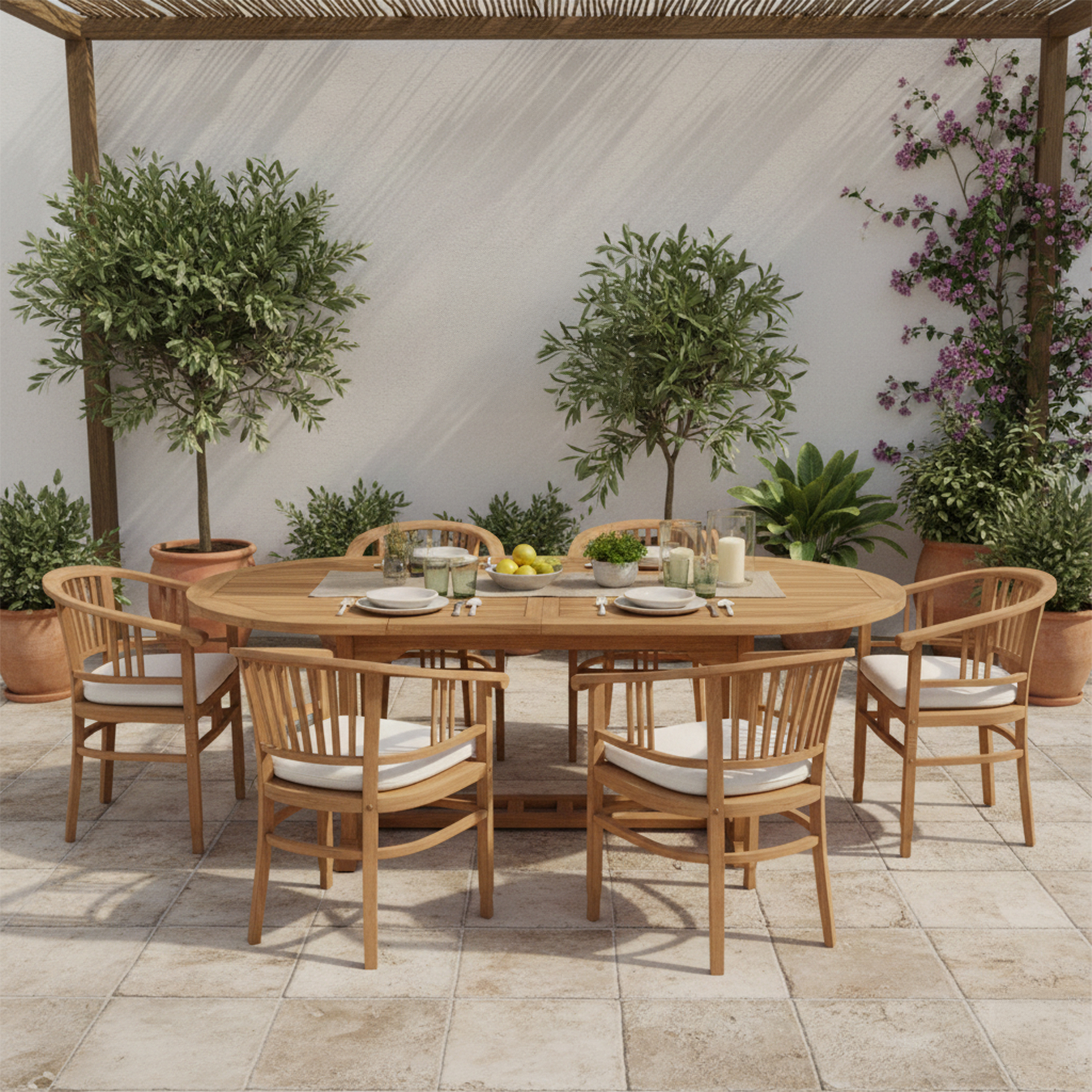 AXI Marzi/Talia 180-240 cm Garden Set 7-piece Teak - Extendable