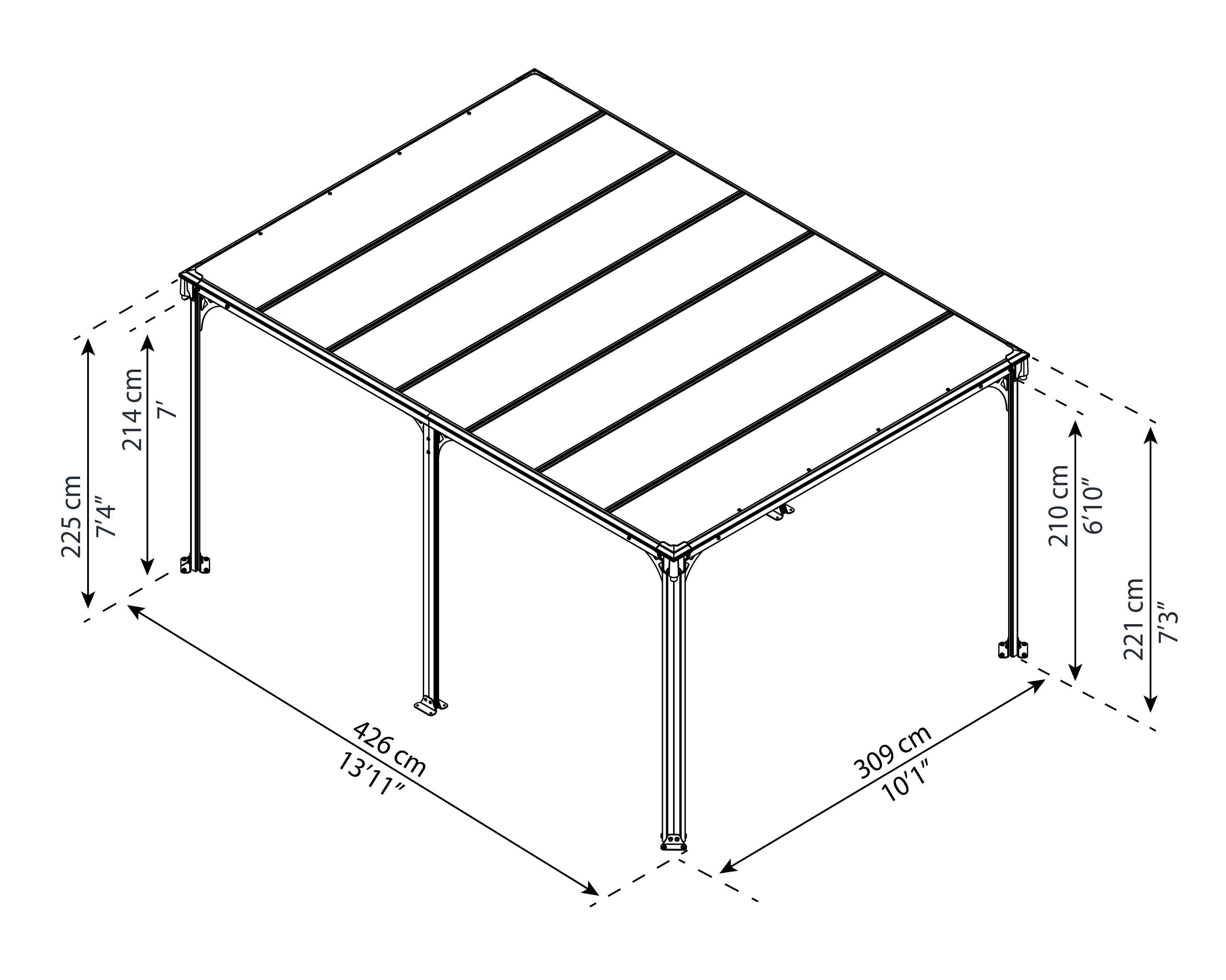 Canopia Milano Gartenpavillon 426X309cm Dunkelgrau