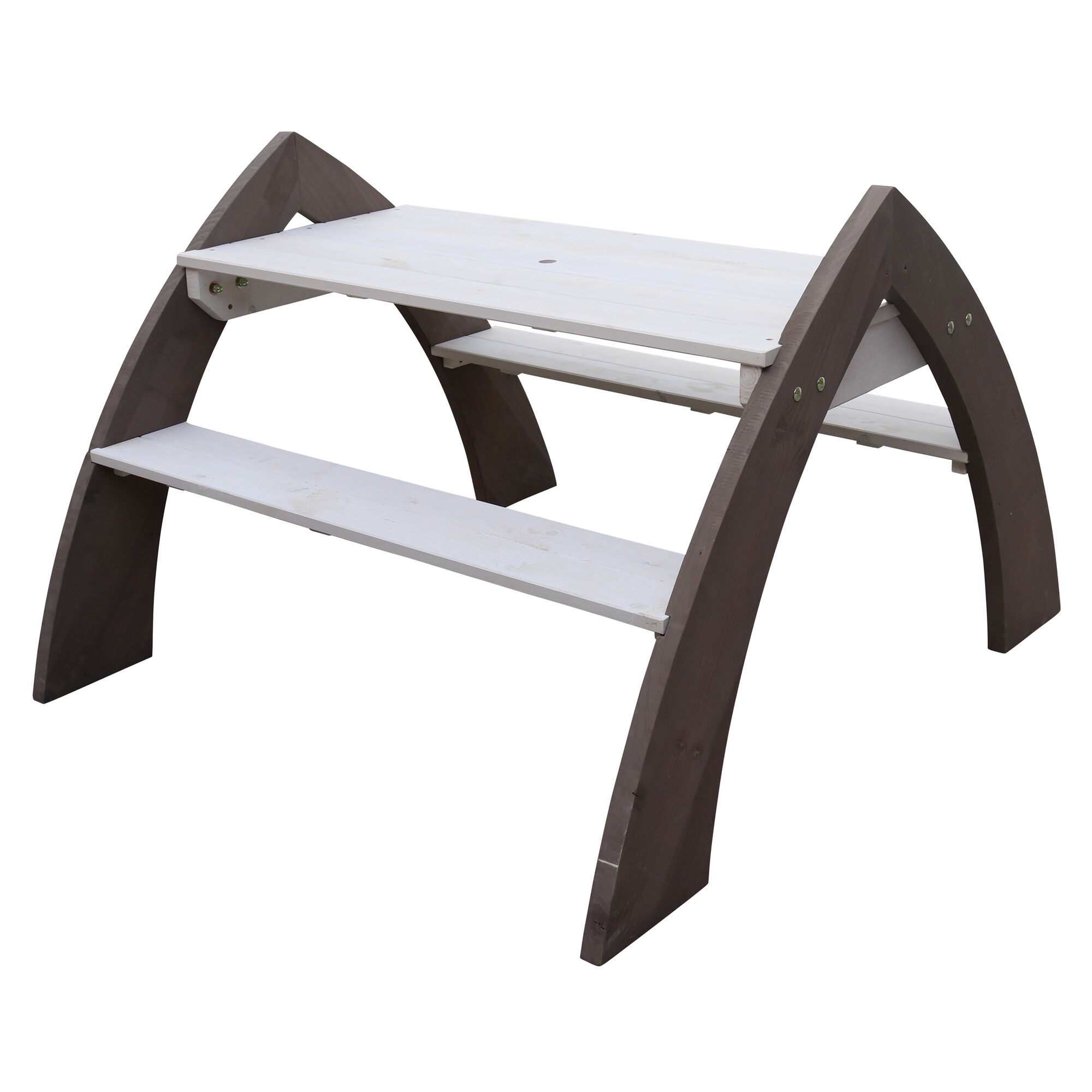 AXI Kylo Picknicktafel Grijs/wit - Parasol Blauw-8717973932345 AXI Kylo Picknicktafel Grijs/wit - Parasol Blauw
