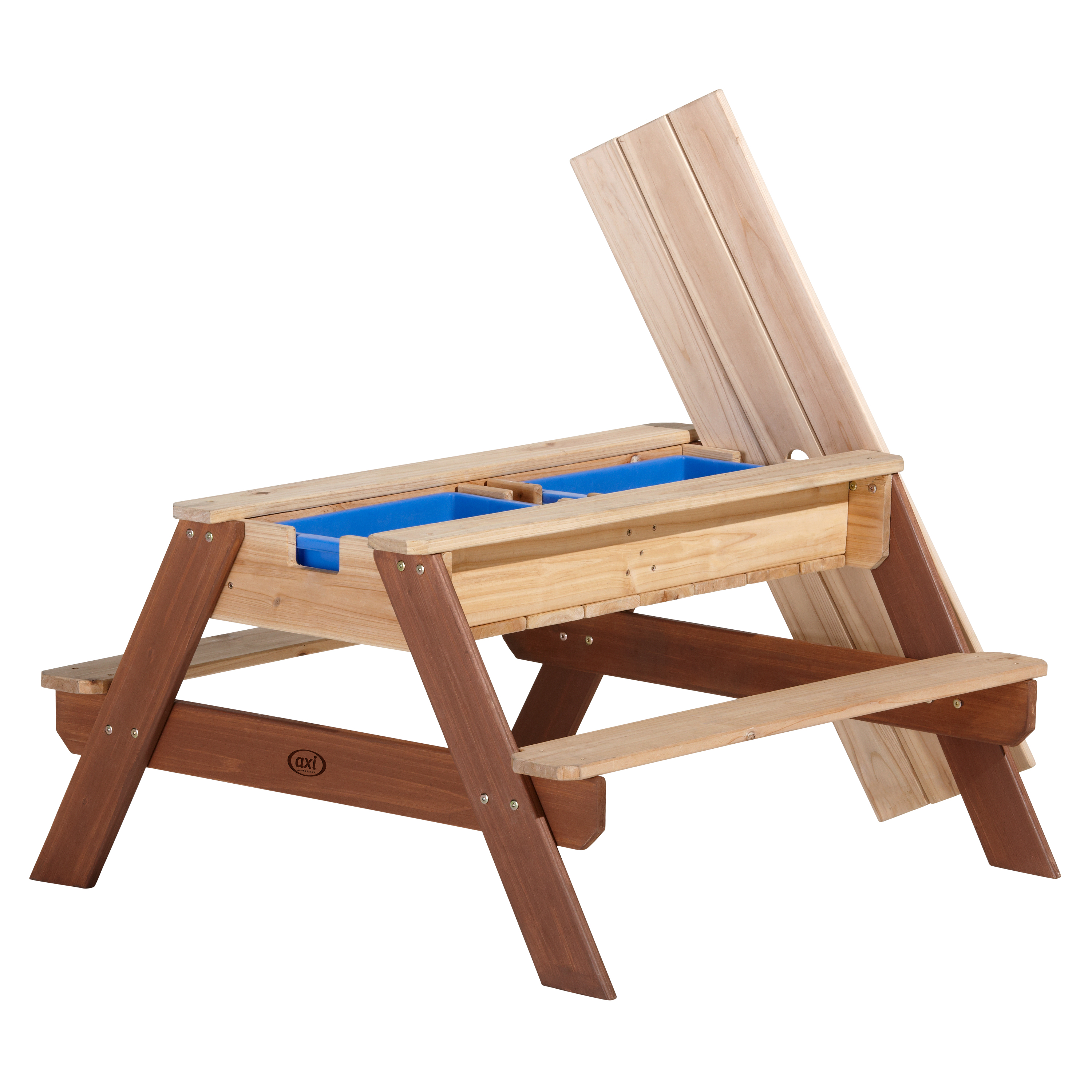 AXI Nick Sand & Water Picnic Table Brown with Umbrella Green/White