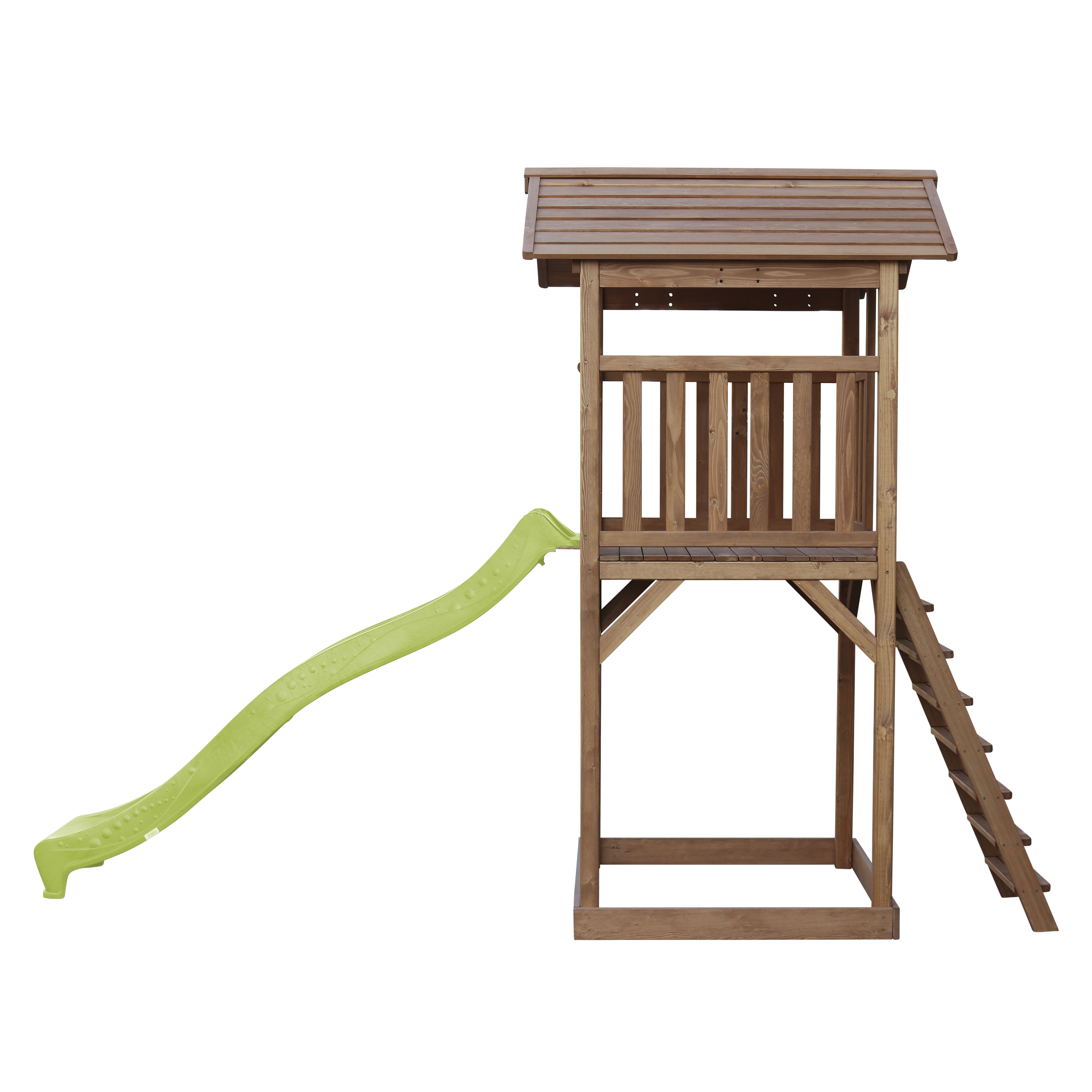 AXI Beach Tower Spielturm Braun - Hellgrüne Rutsche