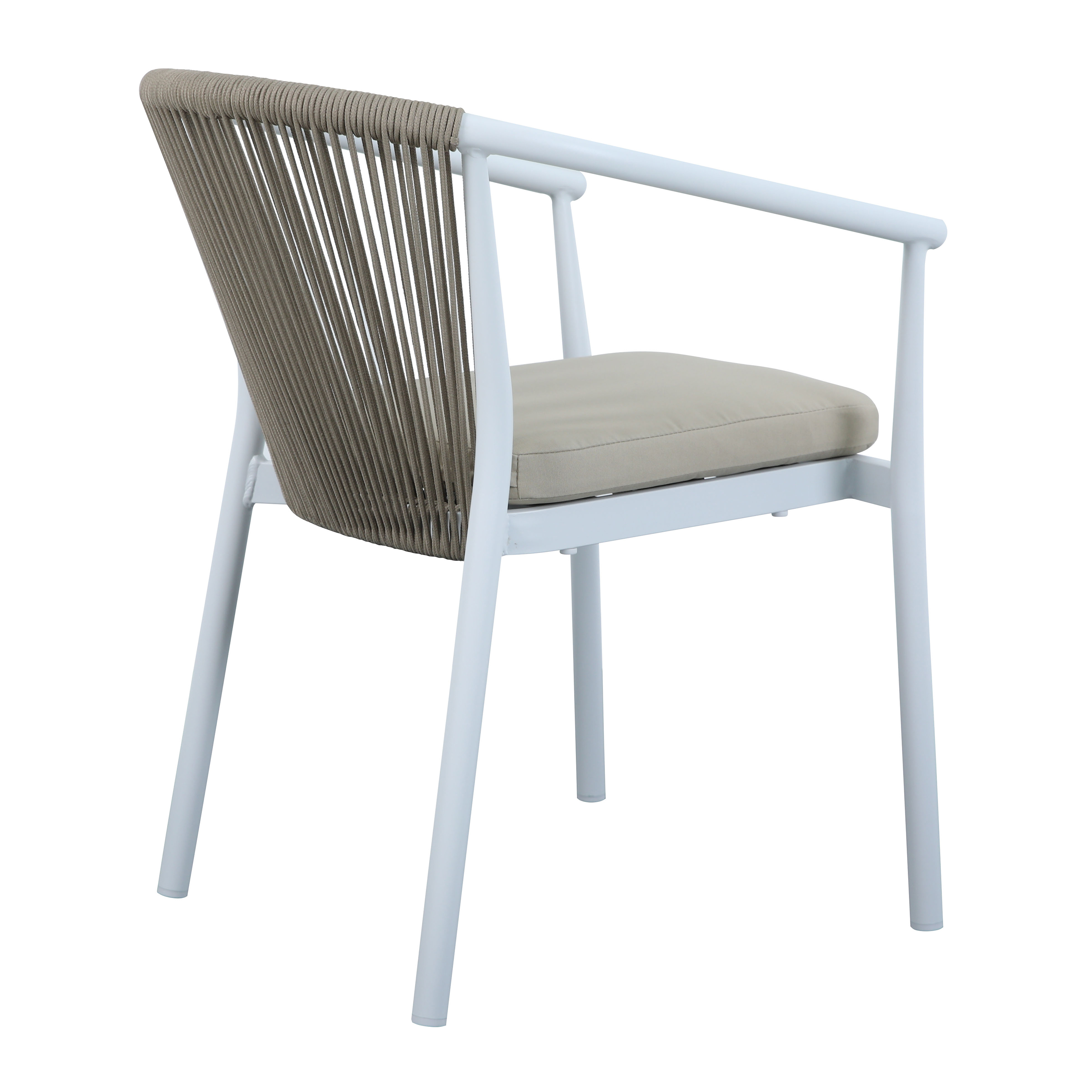 AXI Suvi Garden Set with 4 Chairs White with Teak-look Polywood