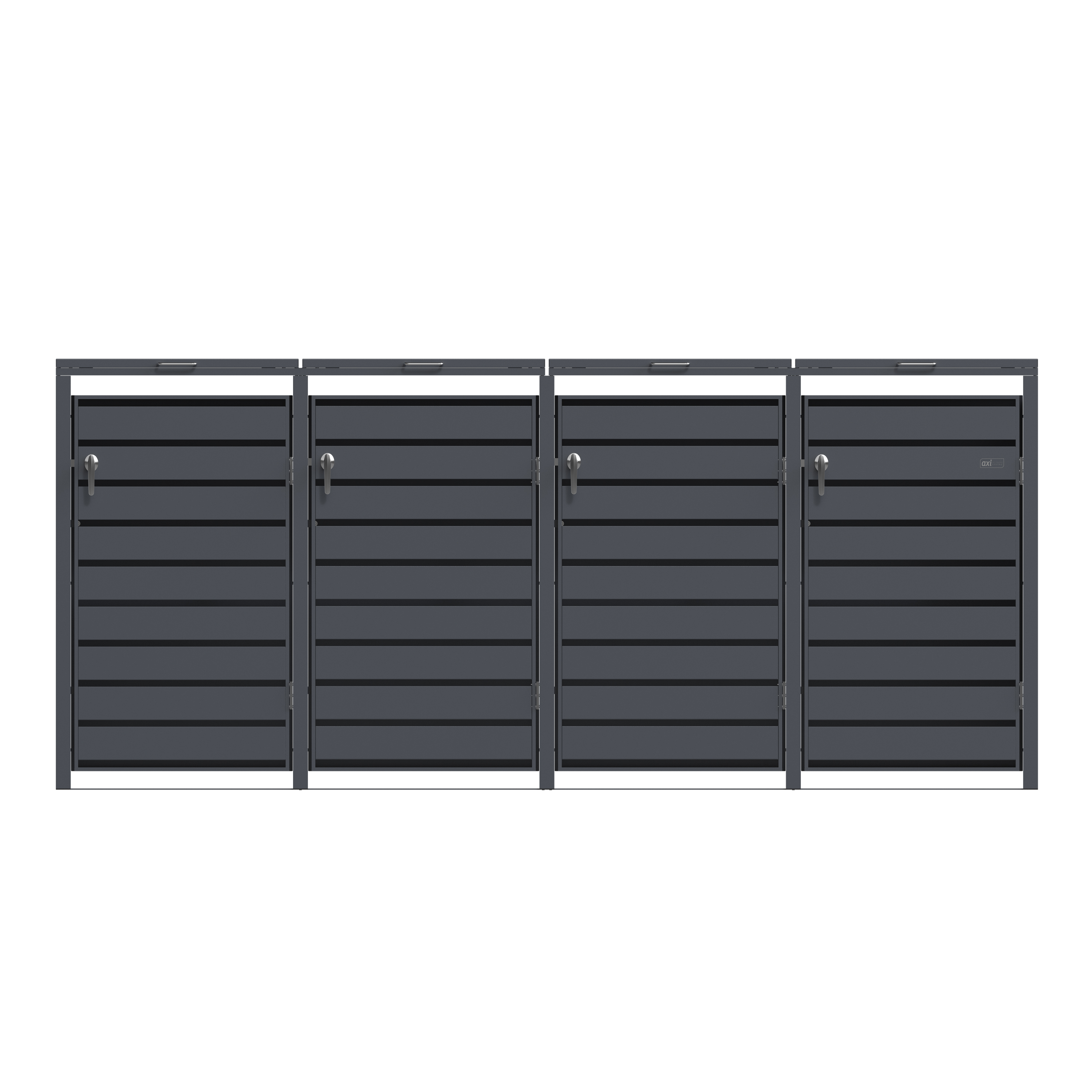 AXI Lucas Metal Garbage Bin Shed Anthracite - 4 Garbage Bins