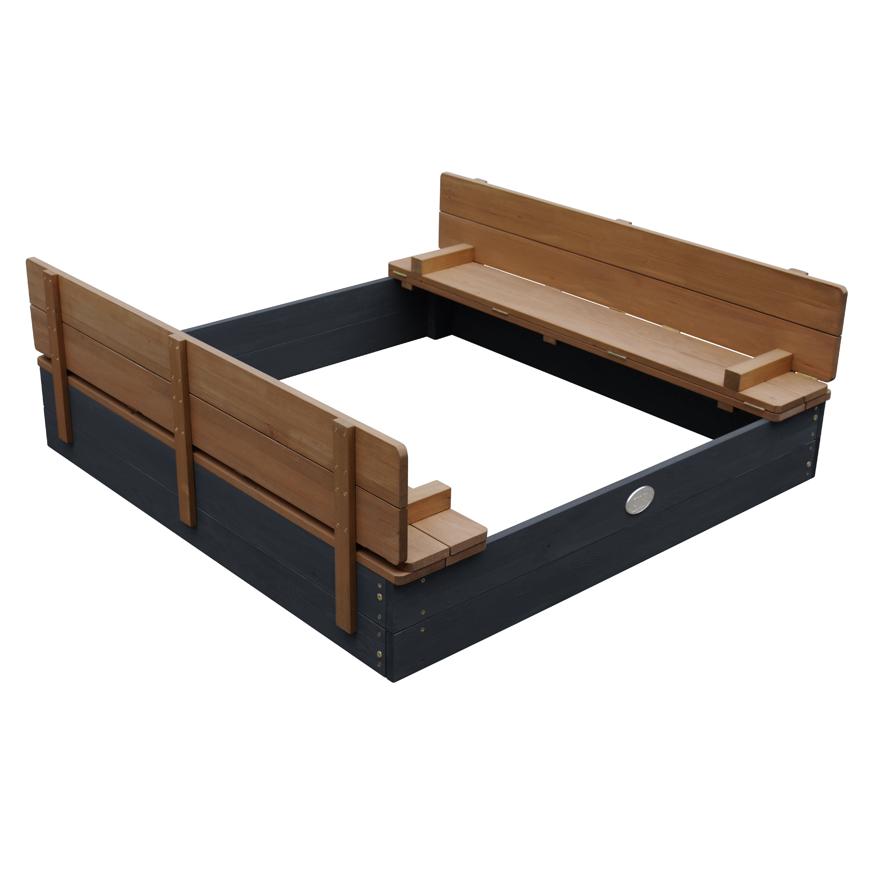 AXI Ella XL Sandbox - 120 x 120 cm - Anthracite/Brown