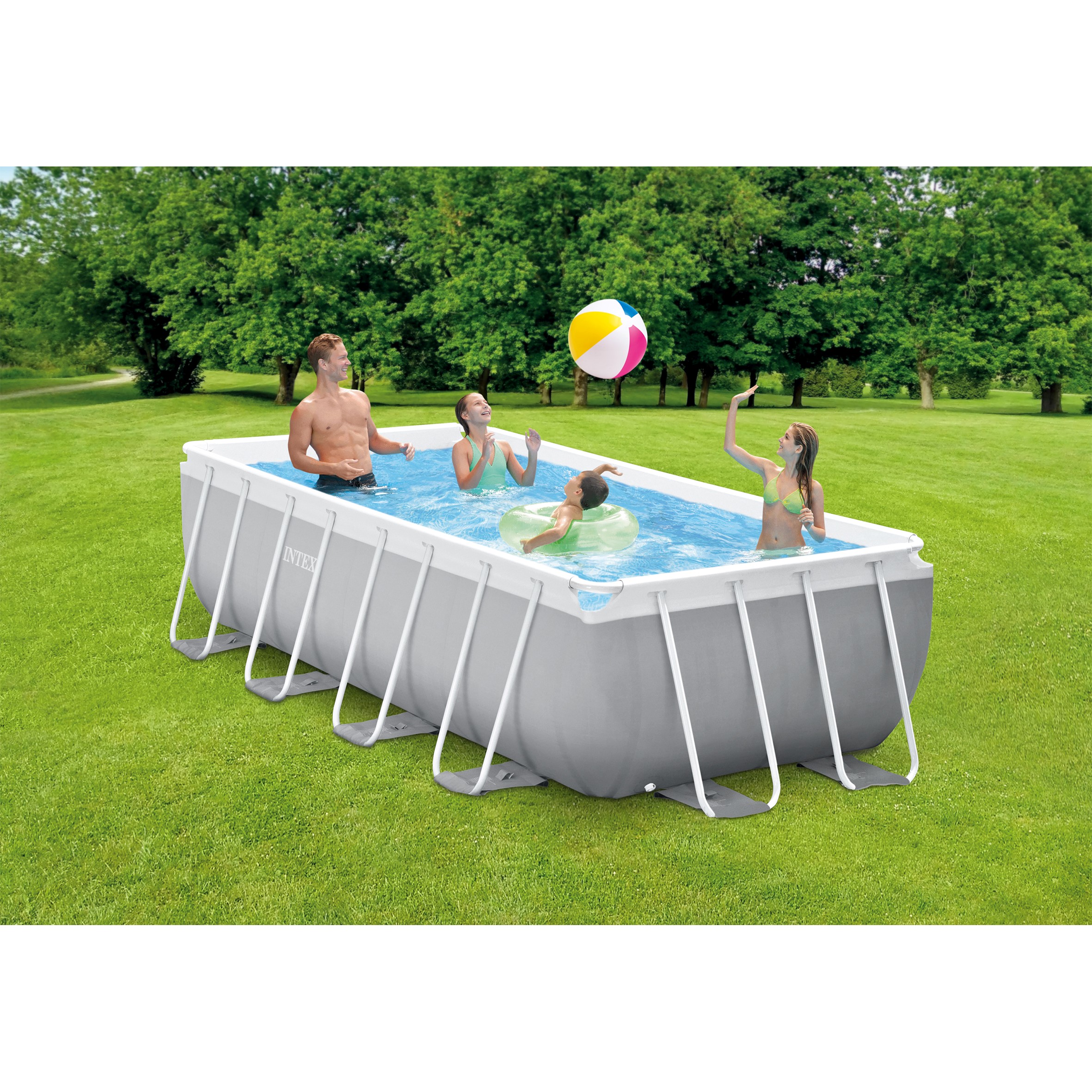 Intex Prism Frame Pool rechteckig 300x175x80cm mit Filterpumpe und Leiter