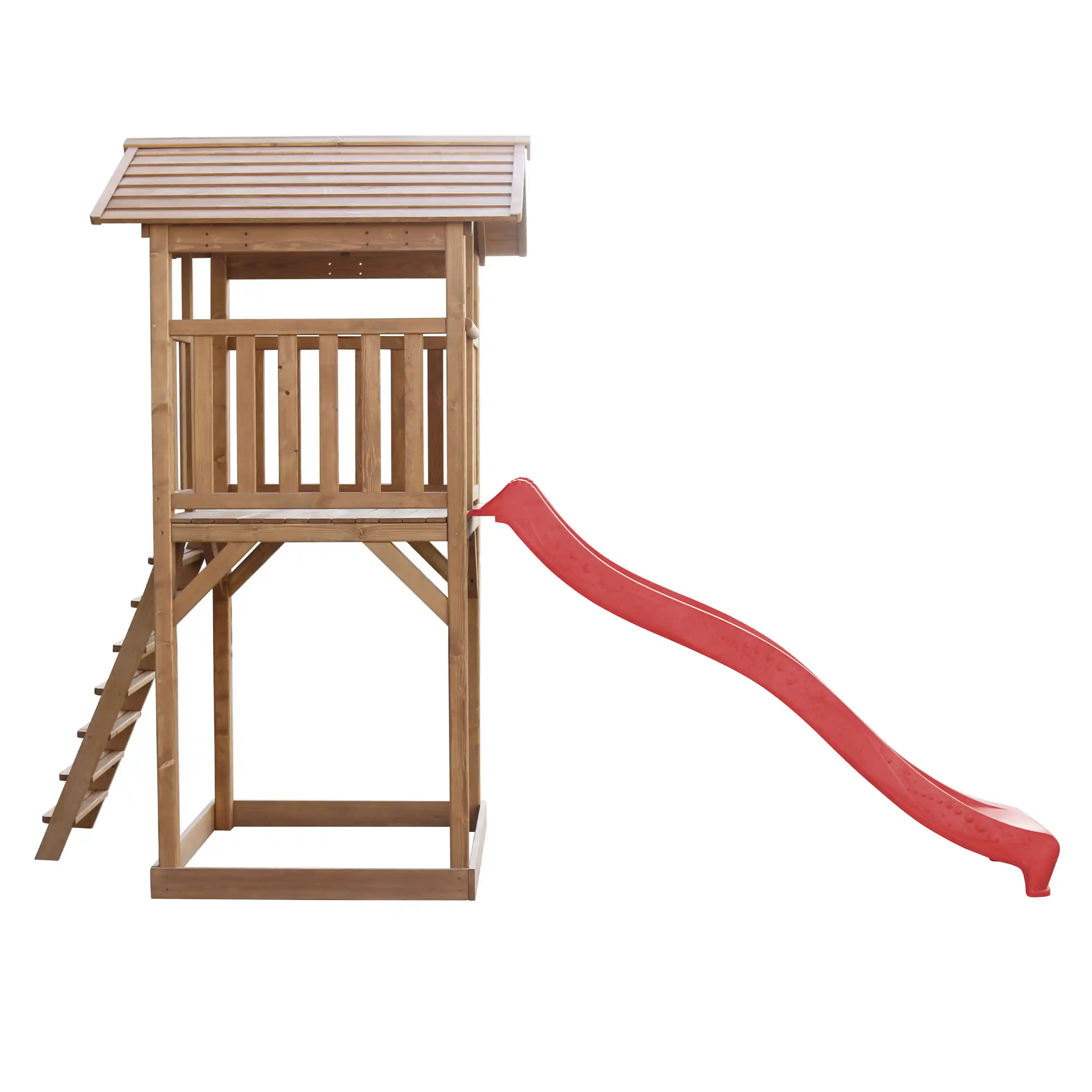 AXI Beach Tower Speeltoren Bruin - Rode Glijbaan