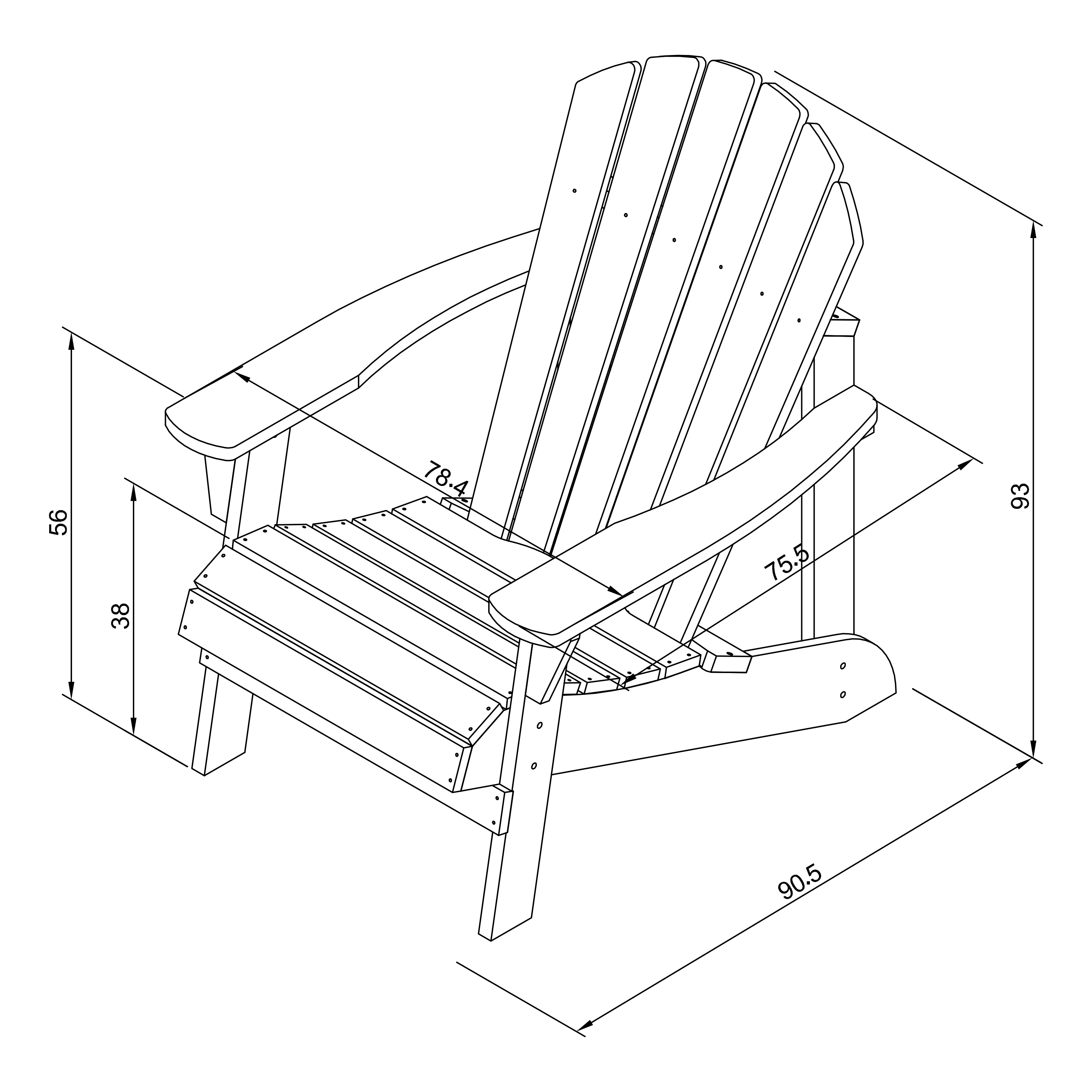 AXI Carmen Adirondack Stuhl Braun