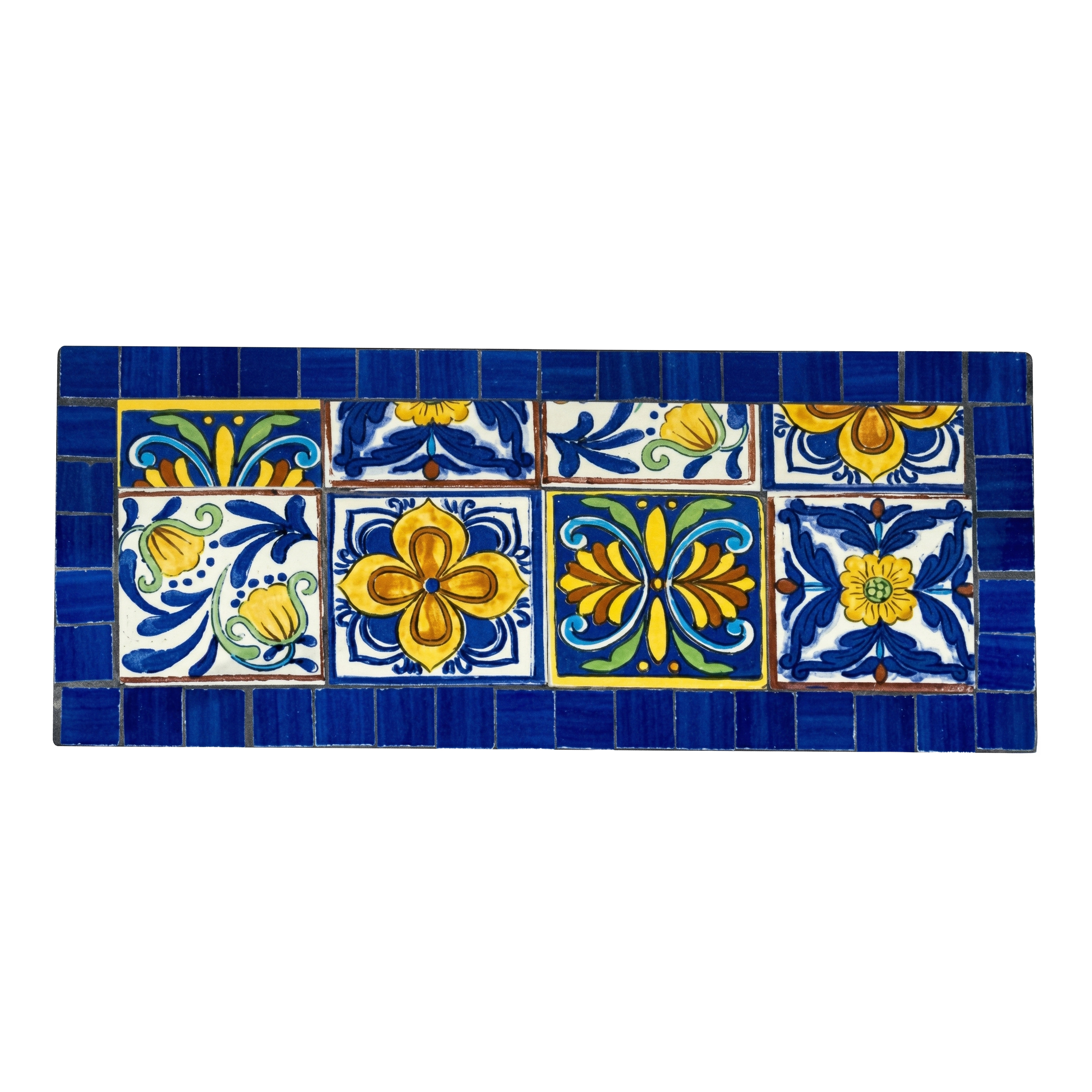 AXI Cleo Metal Plant Stand Mosaic Mediterranean Style – Blue/Yellow