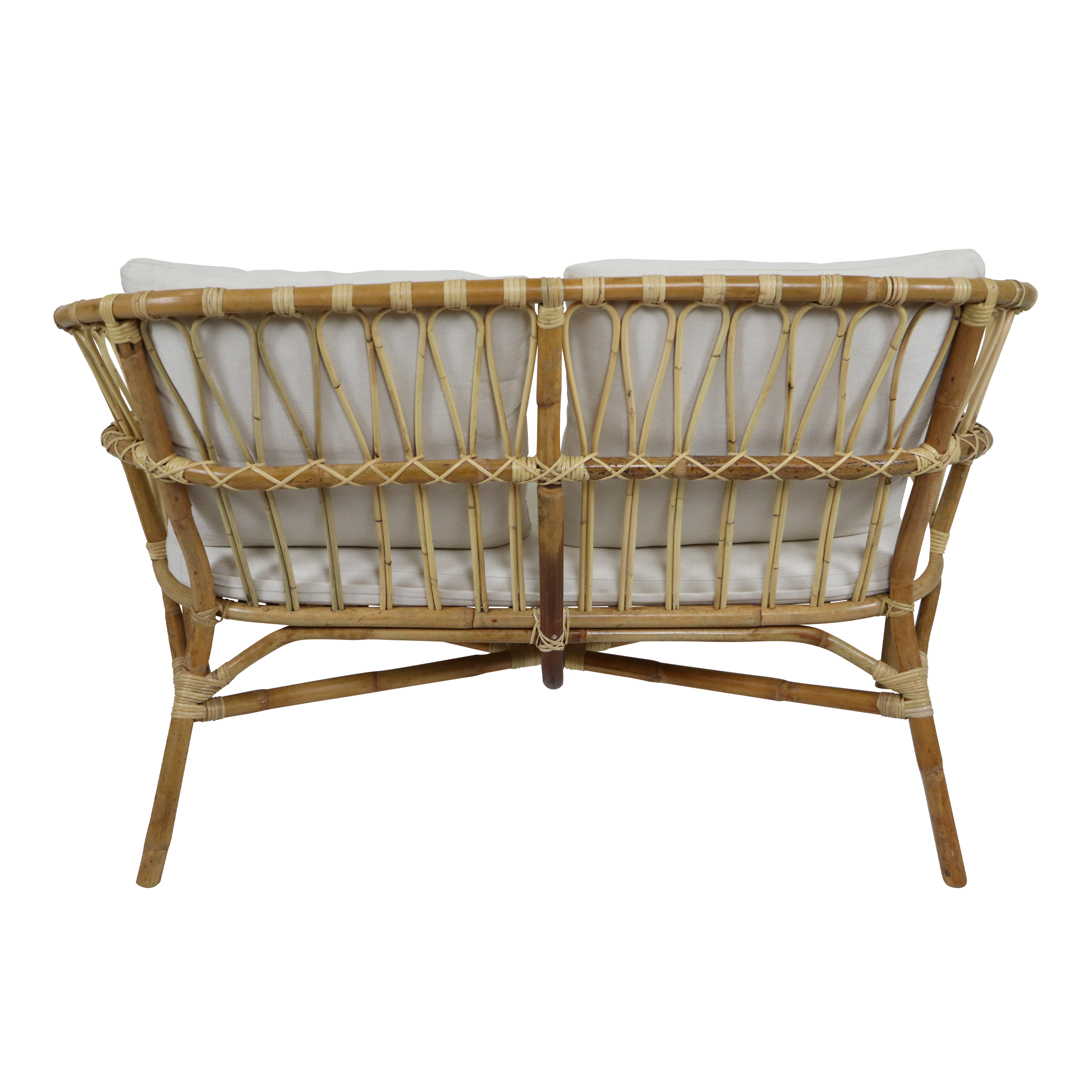 AXI Mary Rattan Lounge Set – 4-Piece with Sofa, Table, and 2 Chairs Natural/White-8720365066238 AXI Mary Rattan Lounge Set – 4-Piece with Sofa, Table, and 2 Chairs Natural/White