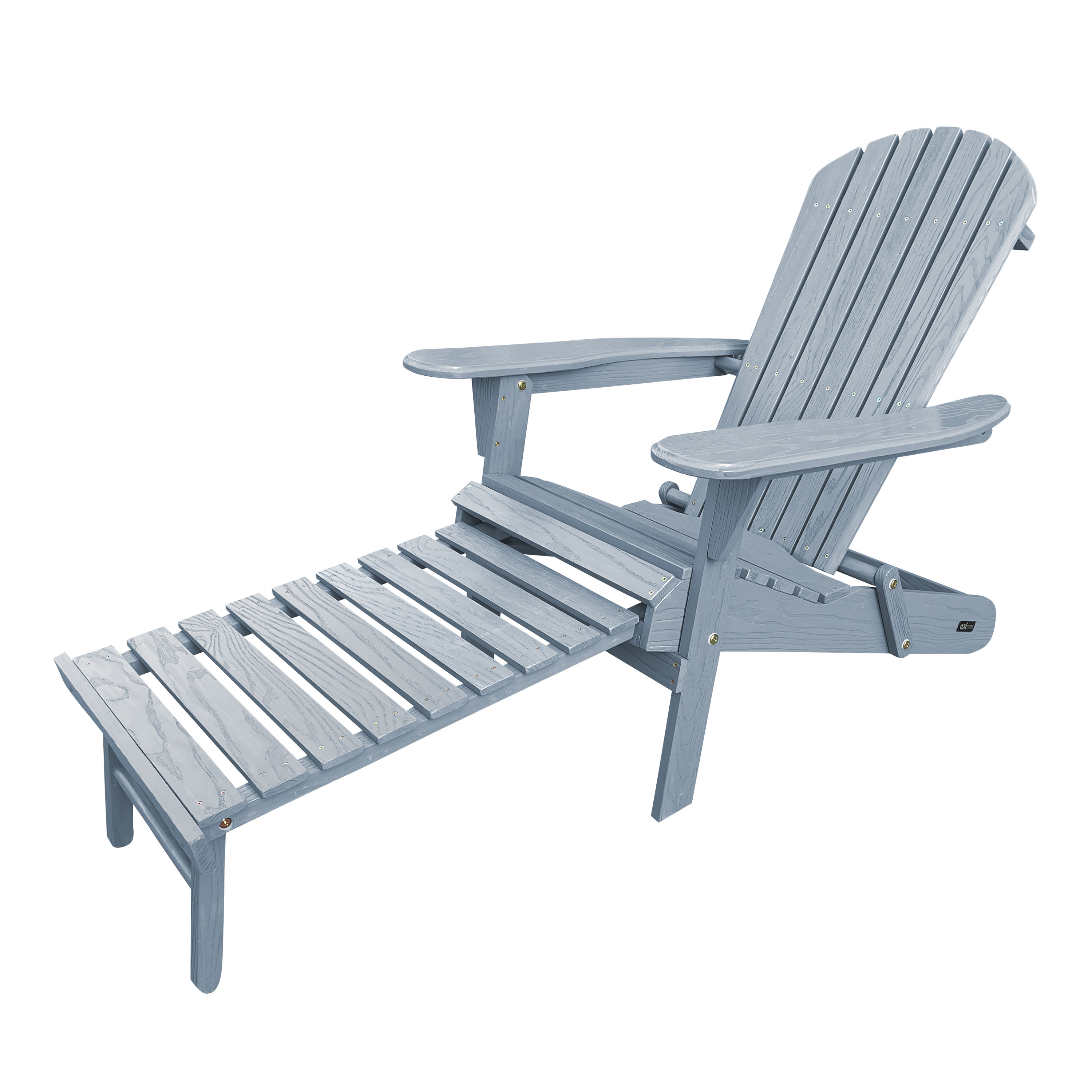 AXI Alexa Folding Adirondack Chair with Footrest Grey