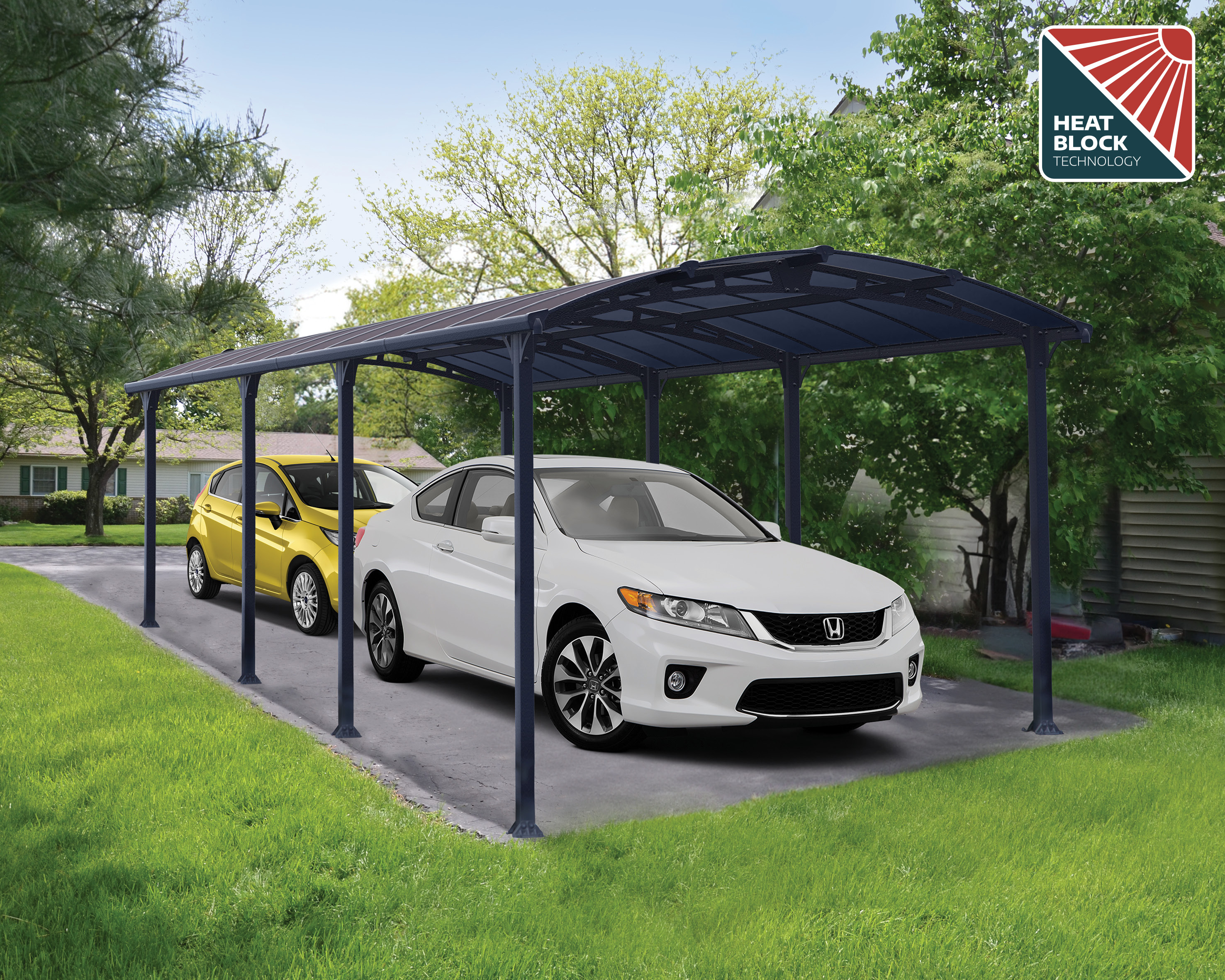Canopia Arcadia Carport Enkel Donkergrijs Brons-7290108138993 Canopia Arcadia Carport Enkel Donkergrijs Brons