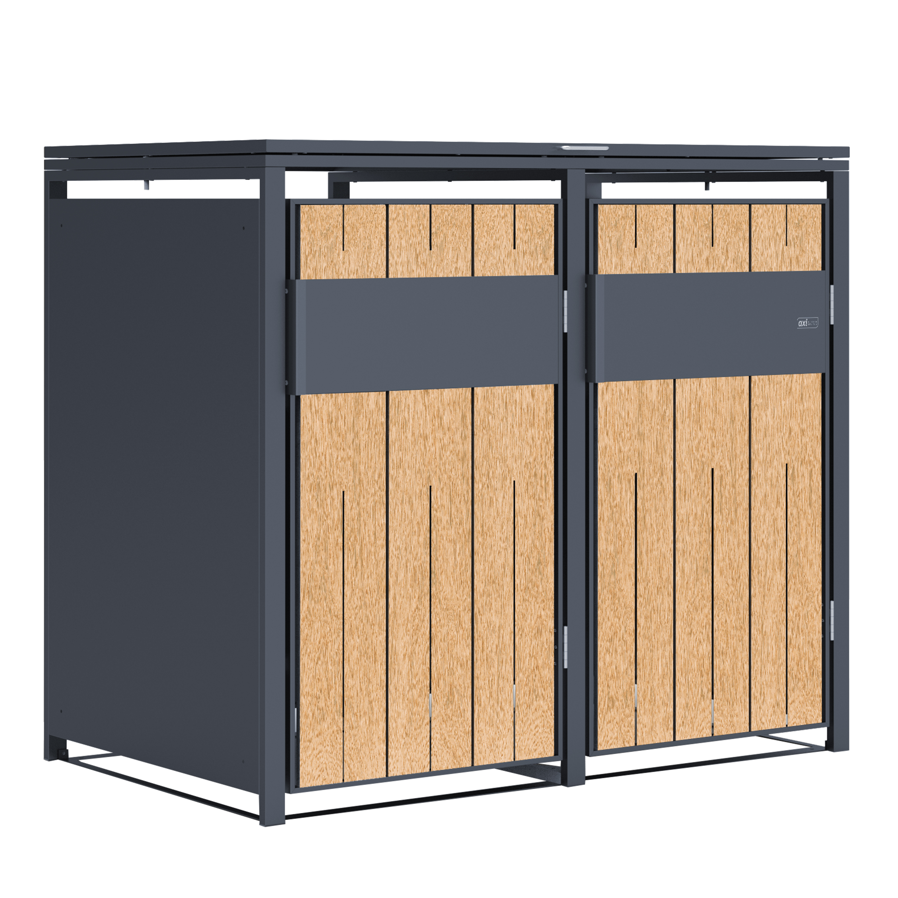 AXI Luke Metal Garbage Bin Shed - 2 Garbage Bins