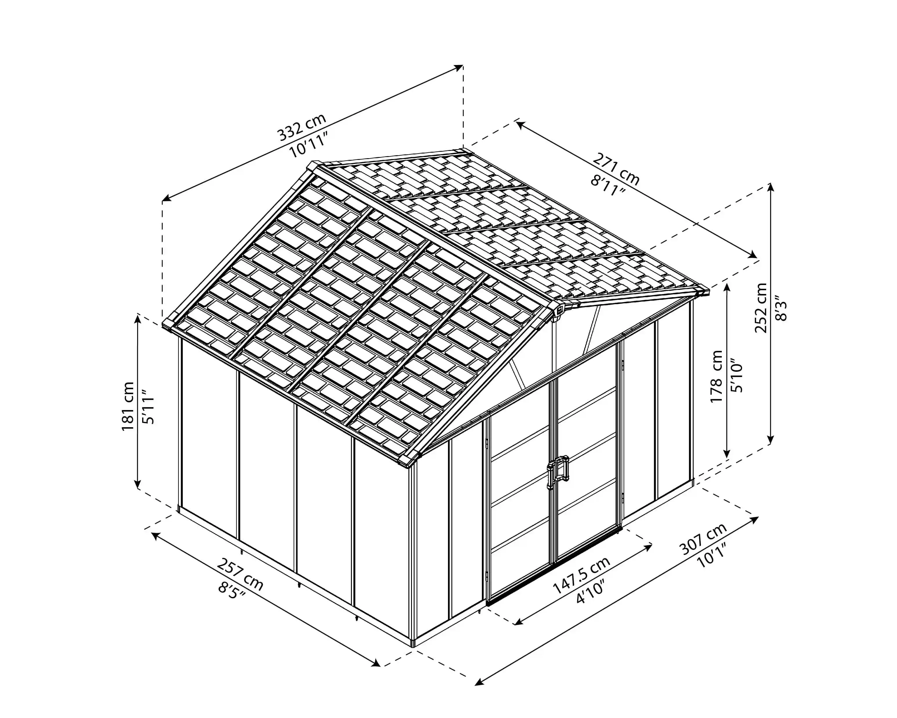 Canopia Yukon 271X332 cm grote schuur Donkergrijs