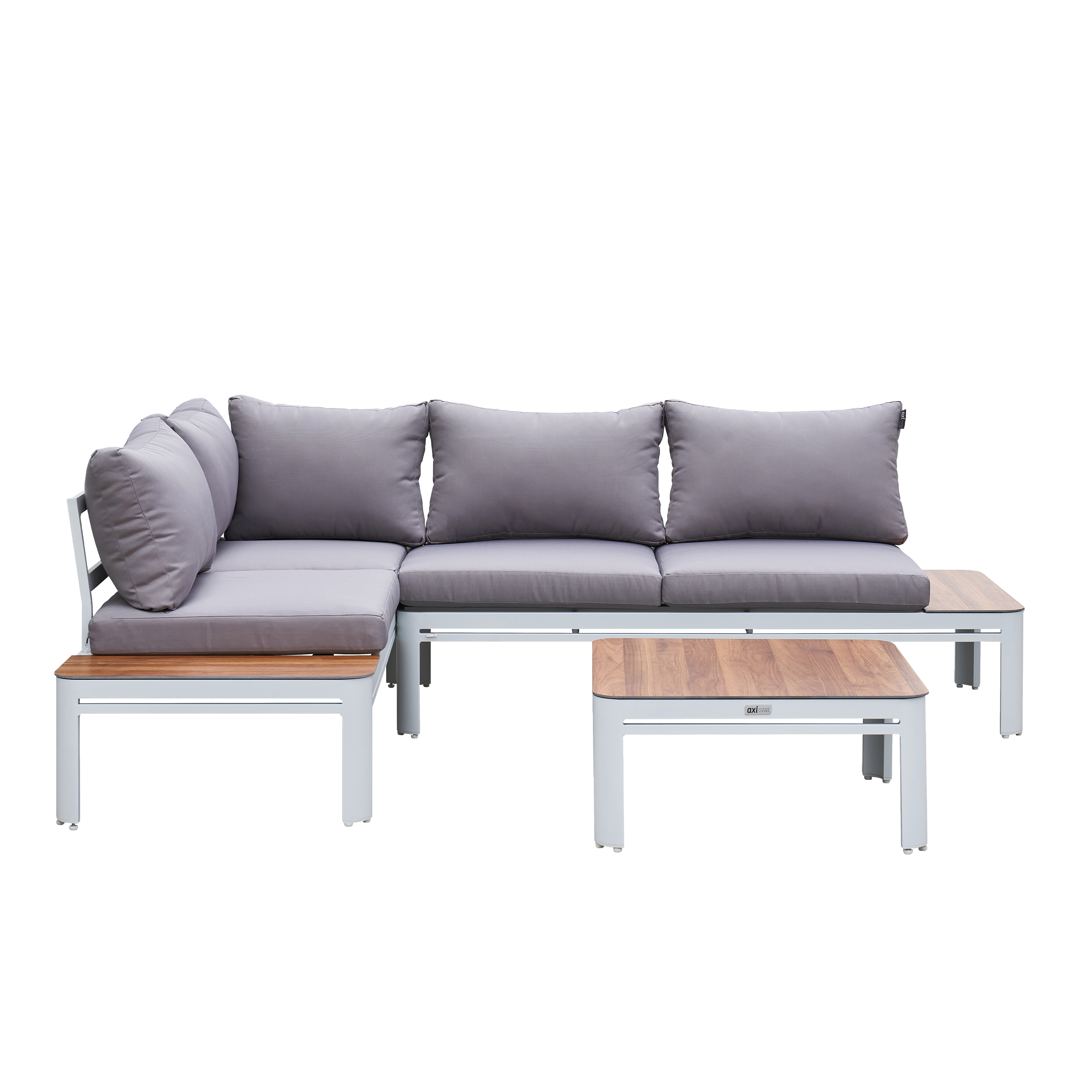 AXI Eos Lounge Set with Lounger White with Wood-Look PSPC