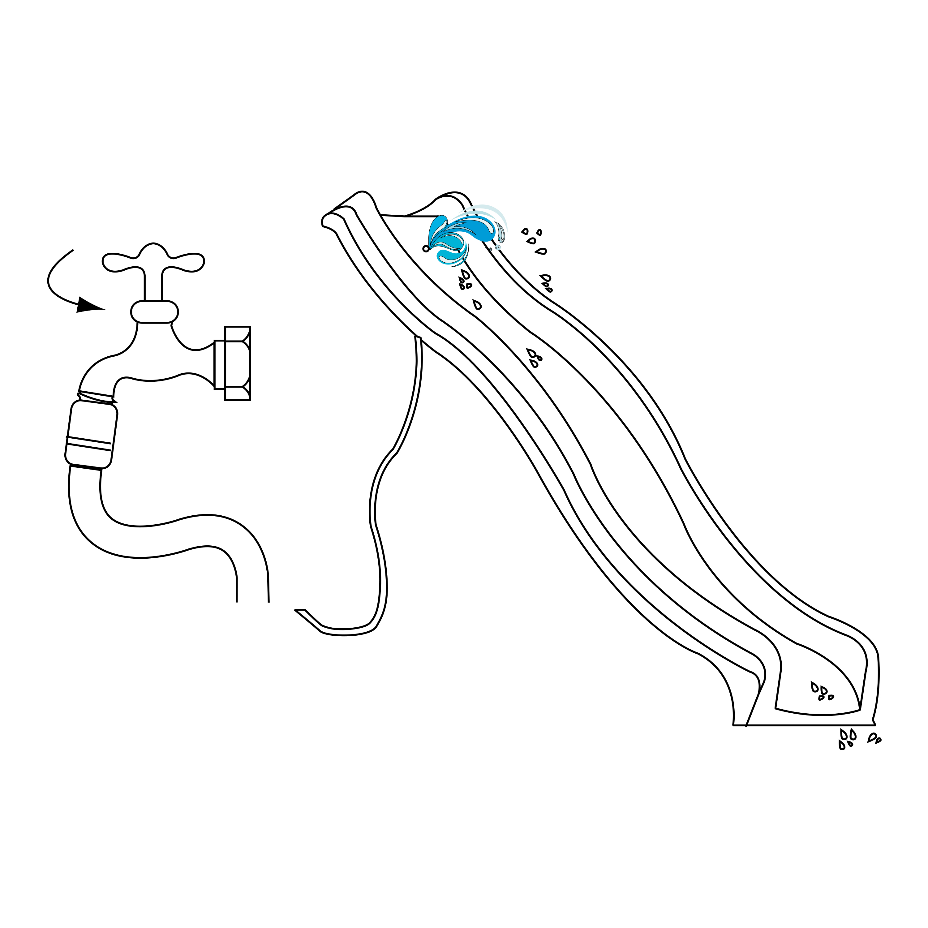 AXI Sky220 Rutsche mit Wasseranschluss Hellgrün – 220 cm