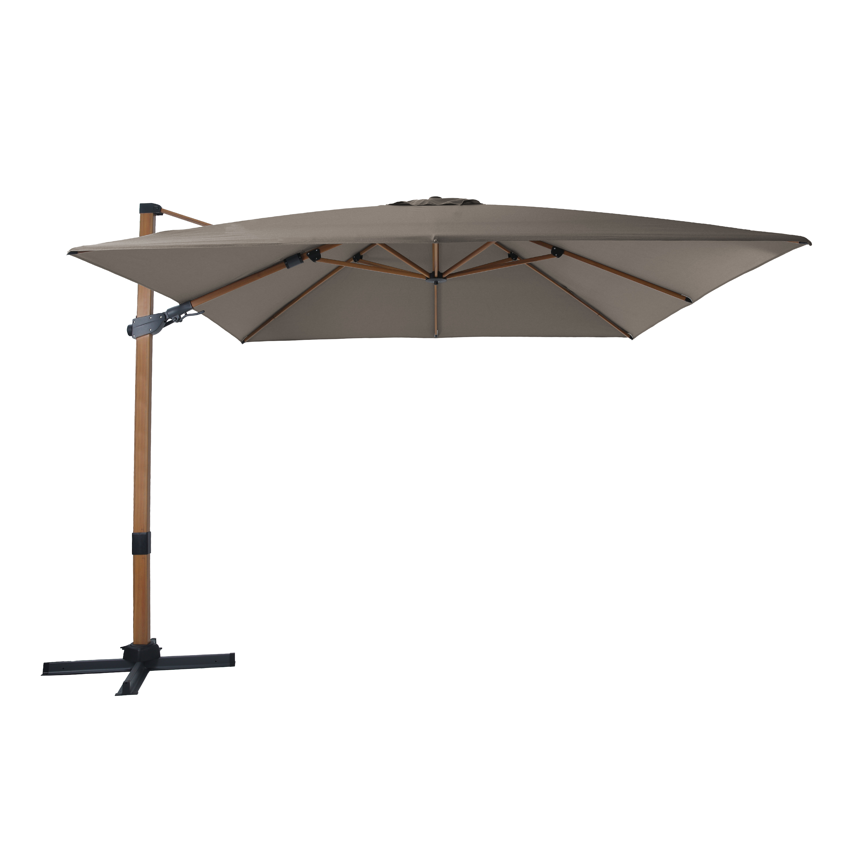 AXI Apollo Premium Zweefparasol 300x300cm Houtlook/taupe 