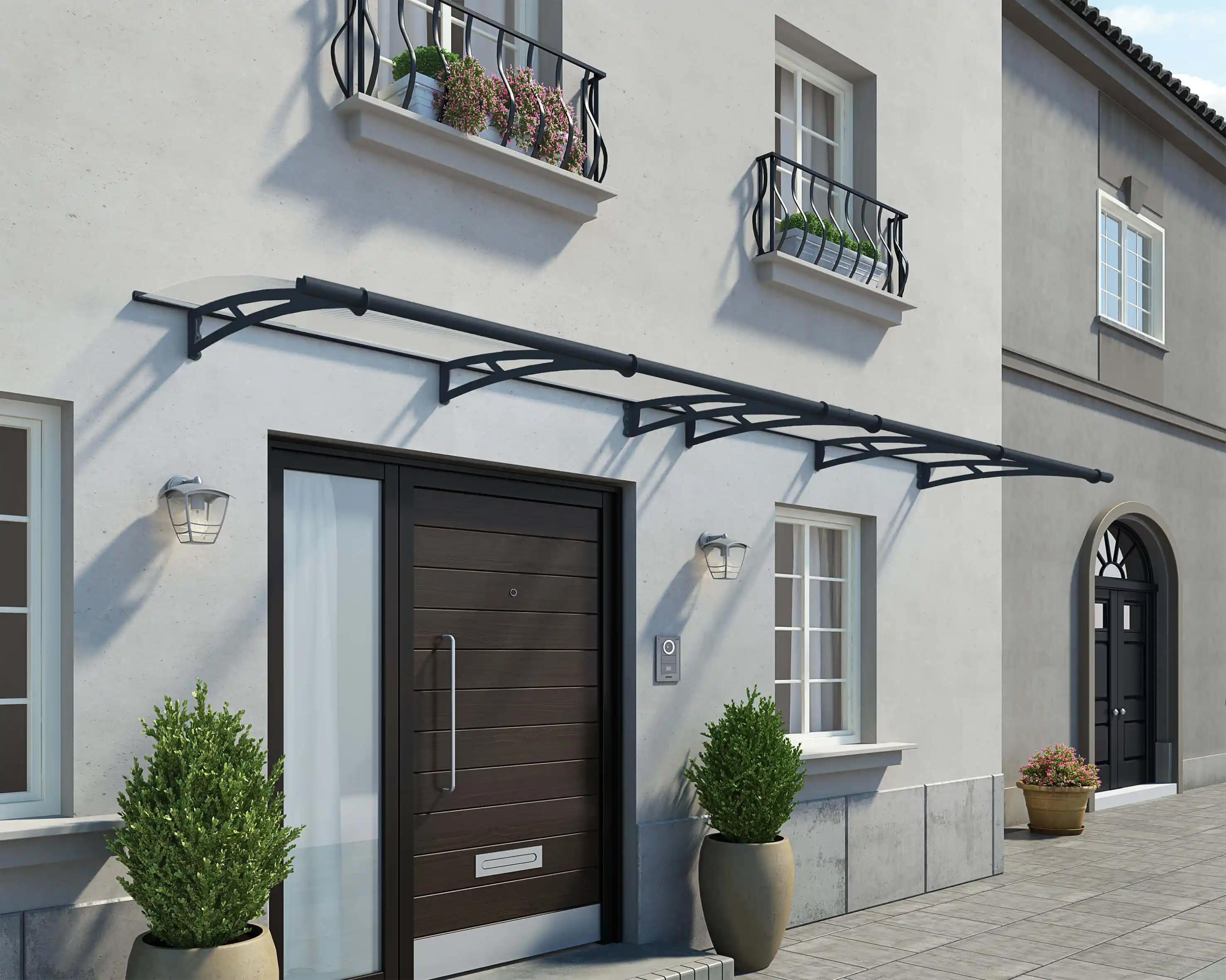 Canopia Aquila 412X91 cm Deur en Veranda Luifel Donkergrijs Helder