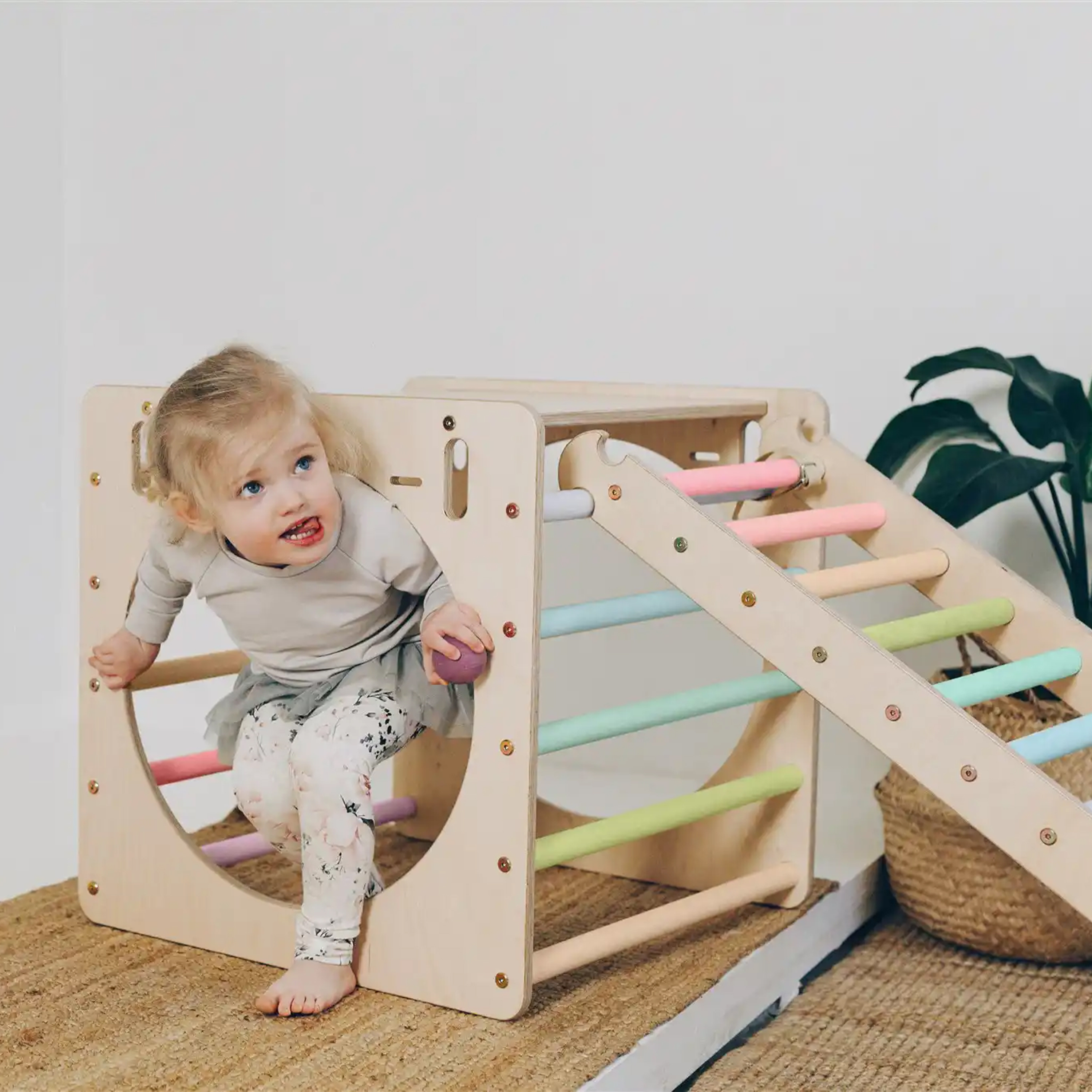 KateHaa Houten Activiteiten Kubus met Ladder Pastel-4751038481045 KateHaa Houten Activiteiten Kubus met Ladder Pastel
