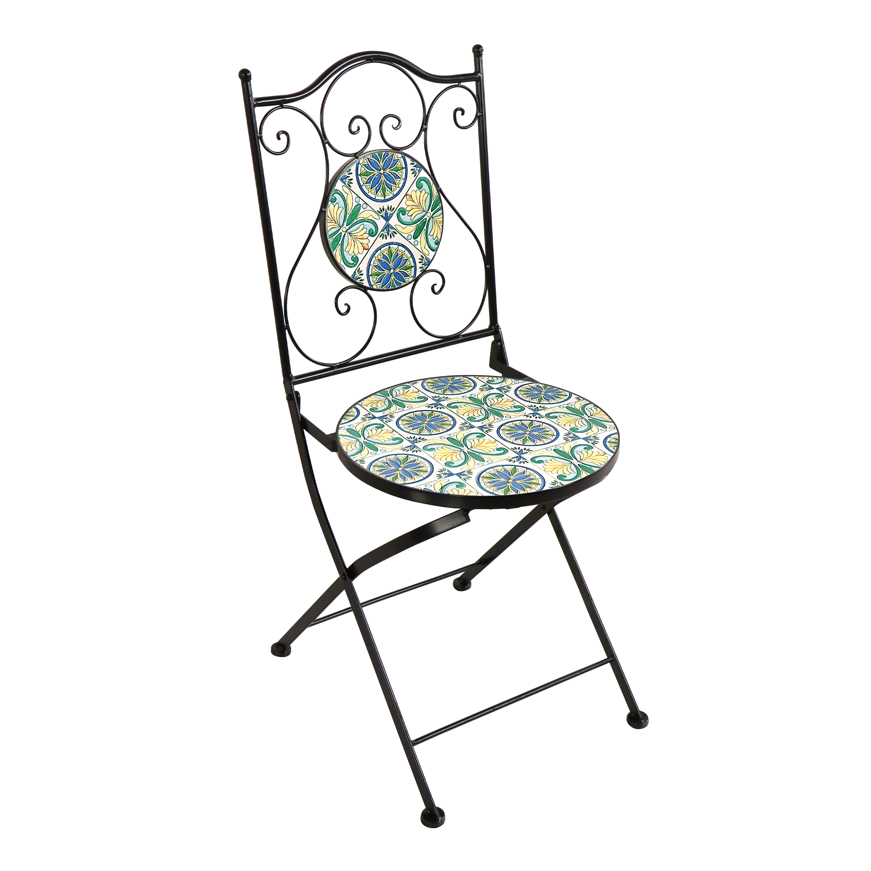 AXI Amélie Mosaik Bistro Set im Sizilianischen Stil Blau/Gelb 