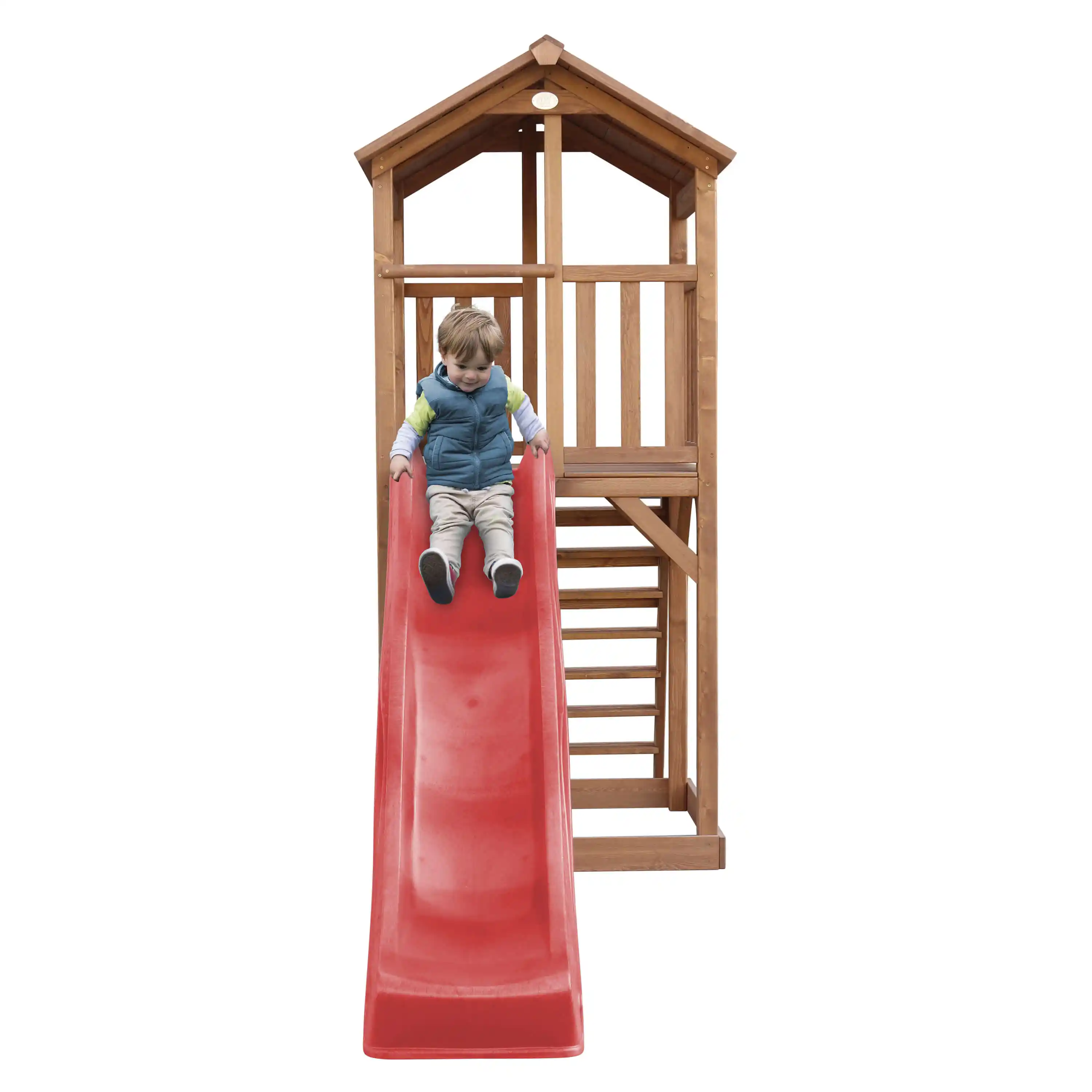 AXI Beach Tower Speeltoren Bruin - Rode Glijbaan