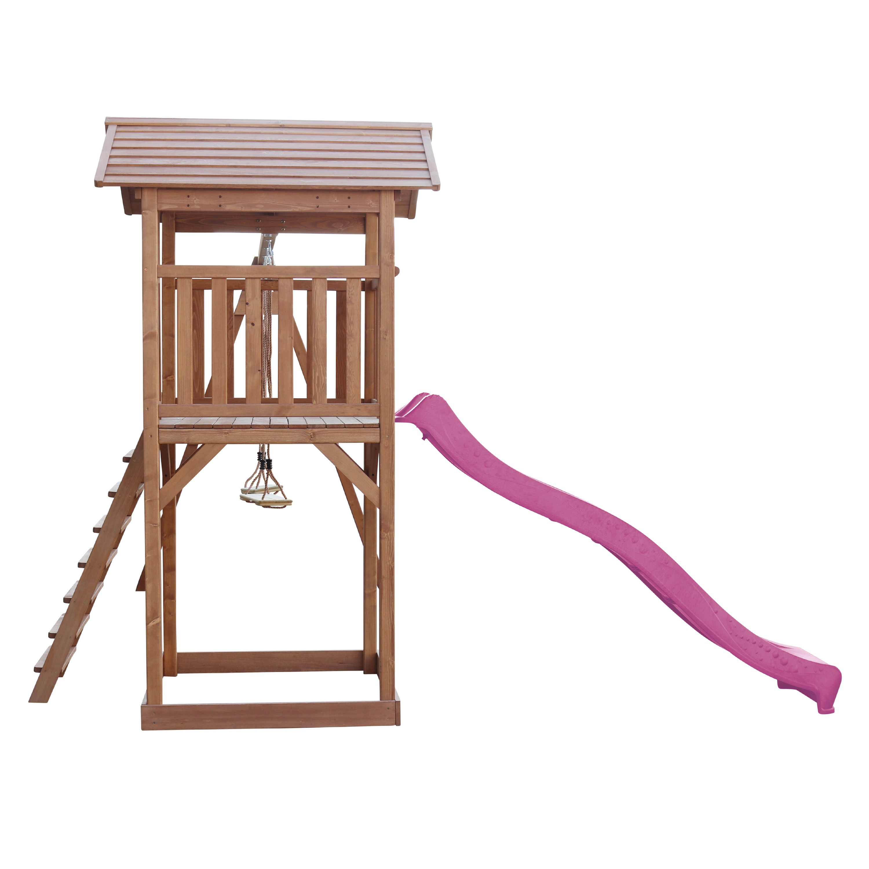 AXI Beach Tower with Double Swing Set Brown - Purple Slide