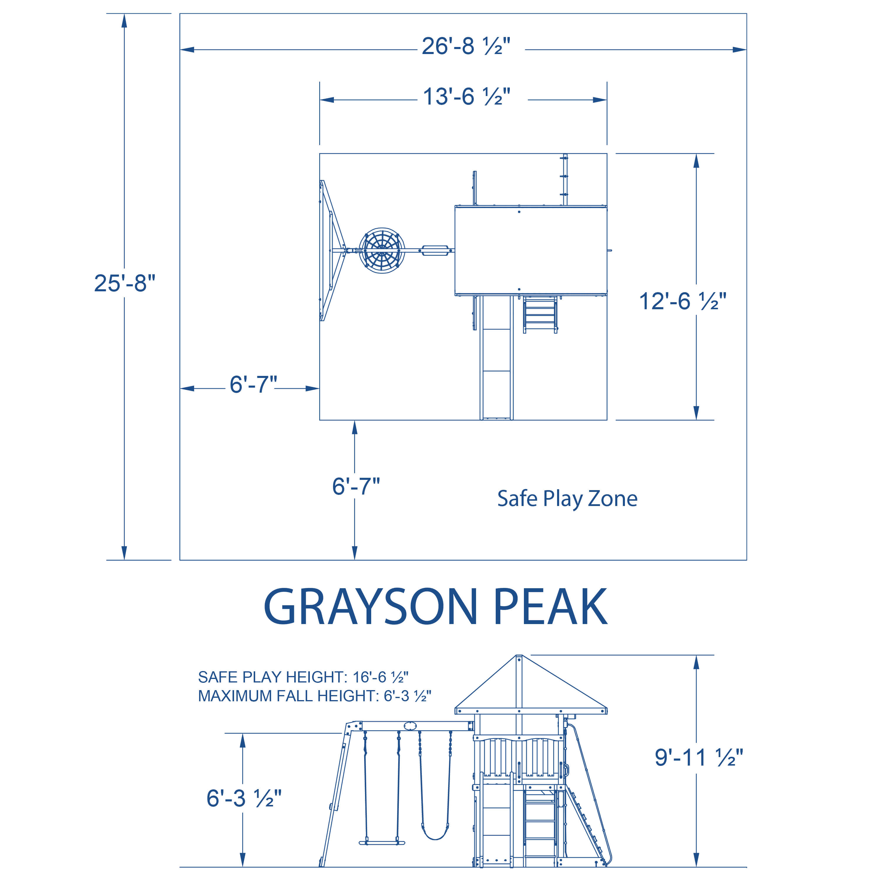 Backyard Discovery Grayson Peak Spielturm mit Schaukeln, Rutsche und Kletterwand