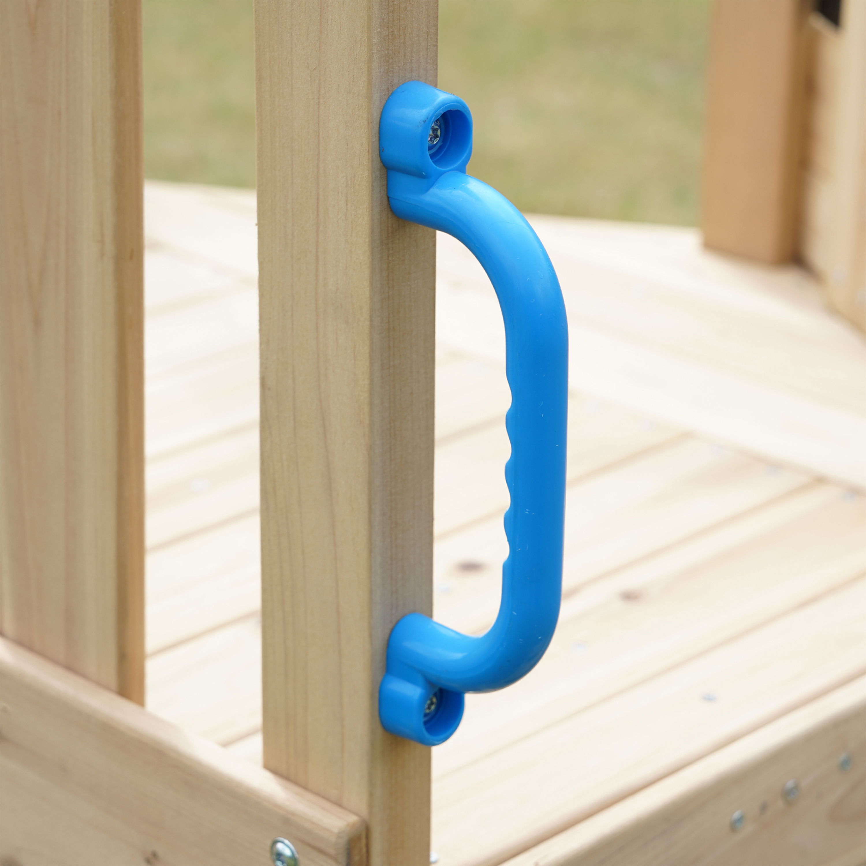 AXI Timo Mini Climbing Frame with Baby Swing, Climbing Wall and Chalkboard – Blue Slide